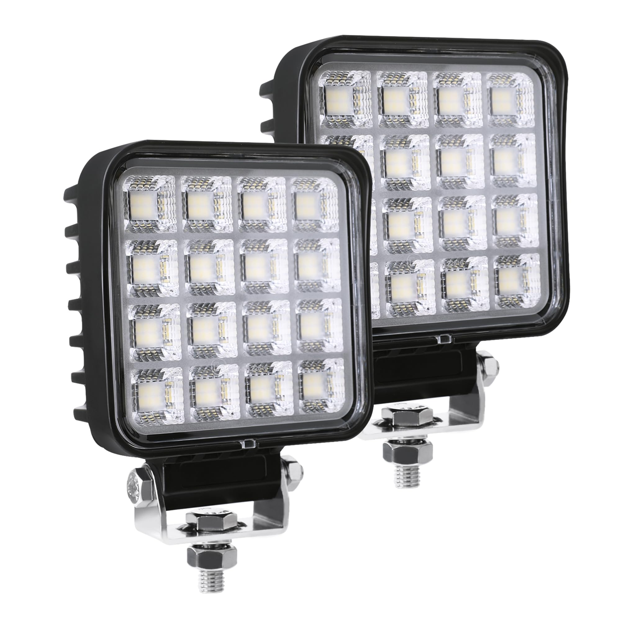 Primelux 4.3 Inch 192W 12600lm LED Work Light Bar, IP68 Waterproof 12/24V LED Light Pods 2PCS Simple Installation, Off Road Lights for Semi-Trailers Truck-Trailers Trucks UTV ATV SXS and Boats