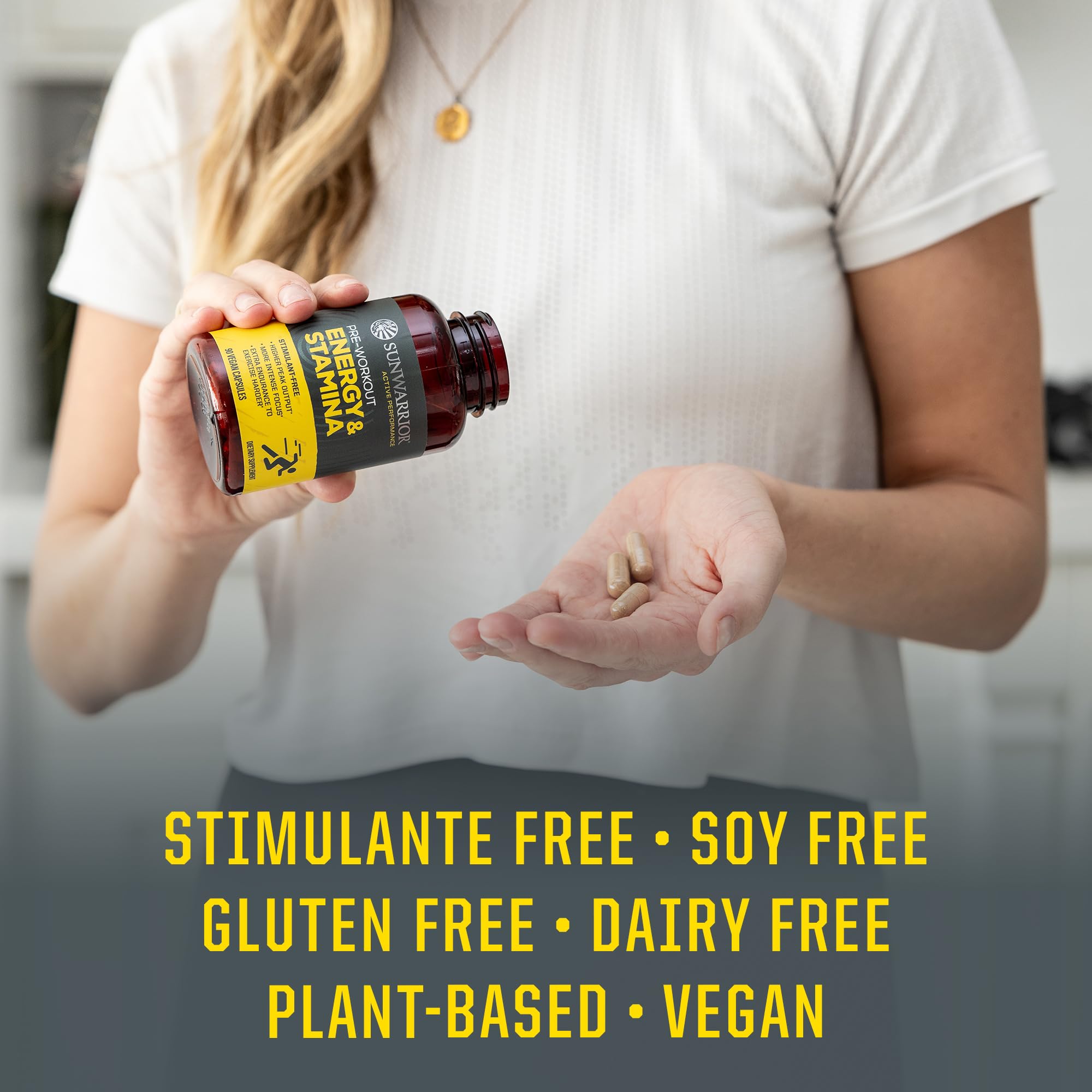 Sunwarrior Energy & Stamina Capsules, Caffeine-Free Strength Support, Mushrooms, Thai Ginger for Endurance, Power & Faster Recovery 60 Vegan Capsules — Amazon image 5