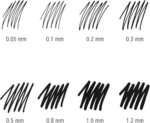 Miniatura 6 de STAEDTLER Paquete de delineador de pigmentos, negro, 8 bolígrafos, anchos de línea surtidos, 0.002 in, 0.004 in, 0.008 in, 0.012 in, 0.020 in, 0.031