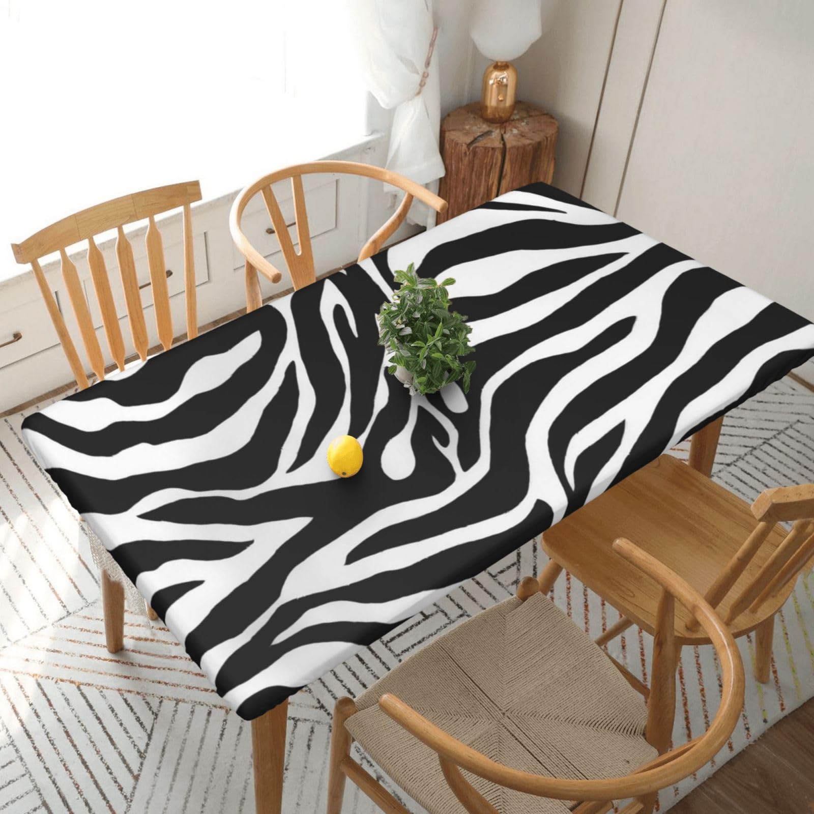 BNVSADC Zebra Print Stripe Printed 5FT Tablecloth Polyester Kitchen Water Resistant Table Cloth Dining Table Decoration Table Covers, 152x76 CM