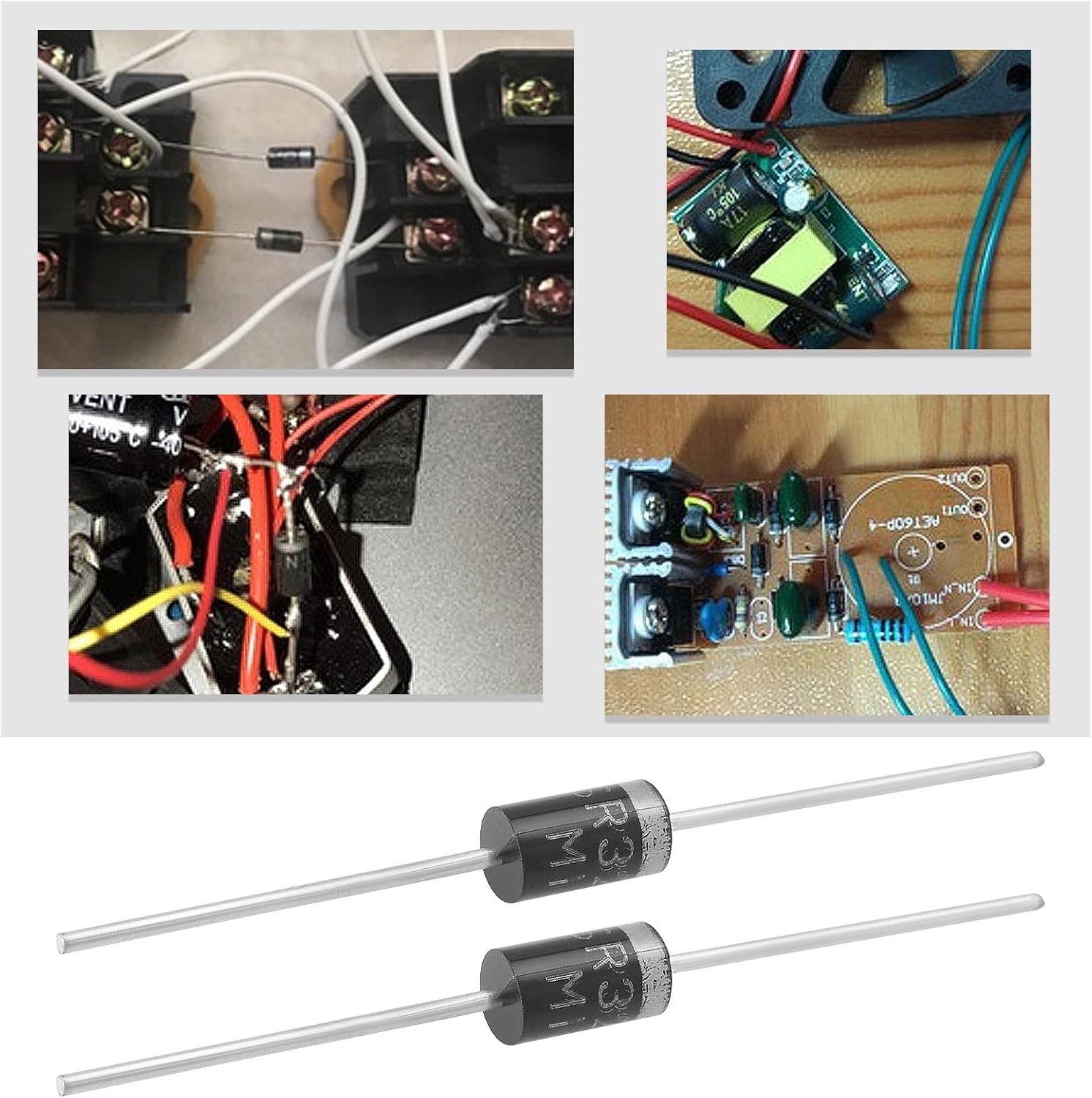 50PCS SR3200 (S3200) Schottky Barrier Rectifier Diodes DO-201 200V 3A 57.4x4.9mm High-Efficiency Rectifier Diode for Consumer Electronics Automobiles and Solar Systems