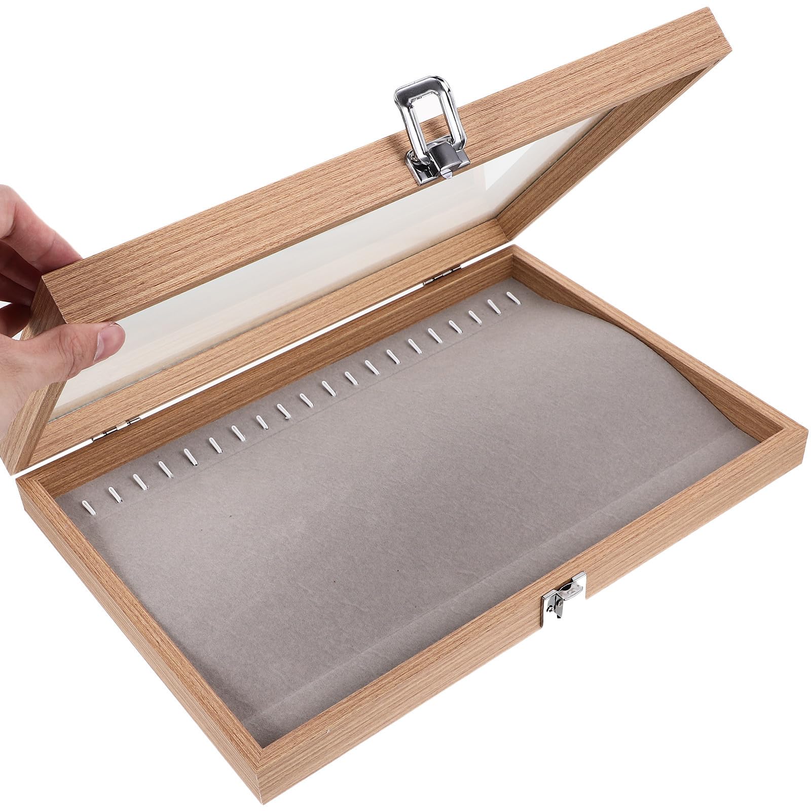 TEHAUX Madera Joyero 20 Compartimentos con Ventana Transparente, de Mesa