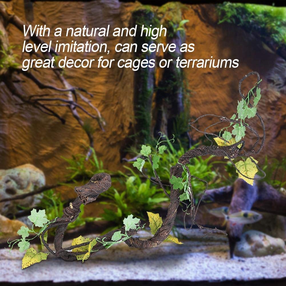 Reptiles Artificiales Vine Flexible Bend-A-Branch Jungle Vines Escalador Selva Forest Bend Rama Pet Terrario Jaula Hábitat Decoración(L)