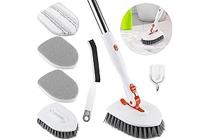 3-in-1 Tub Tile Scrubber Brush for Shower Walls, Sinks, and Toilets