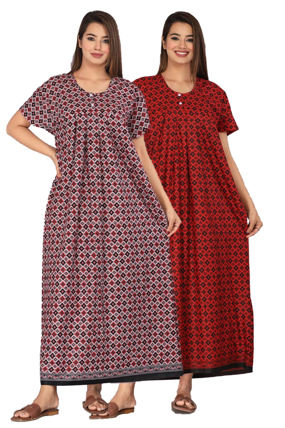 monique Brand 100% Pure Cotton Nighty for Woman | Floral Gown for Women Night Wear | Cotton Nighty for Women Stylish-picture-35