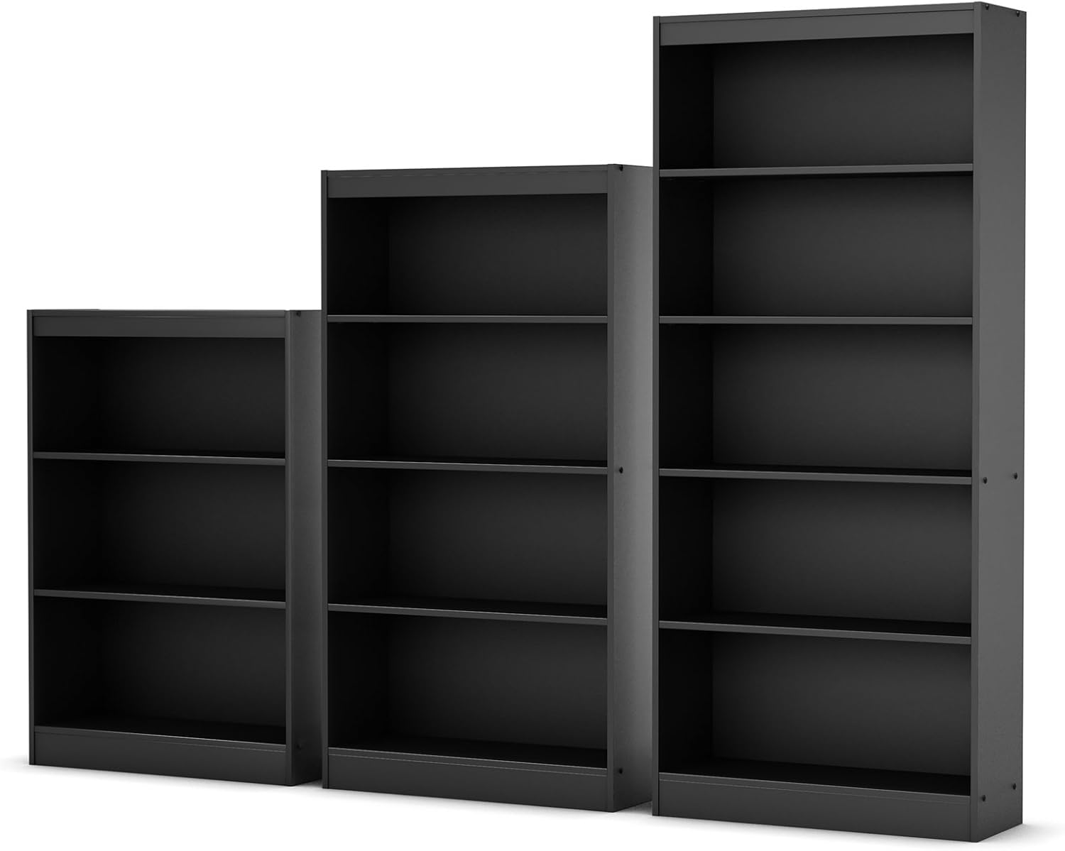 South Shore Axess 4-Shelf Bookcase-Pure Black
