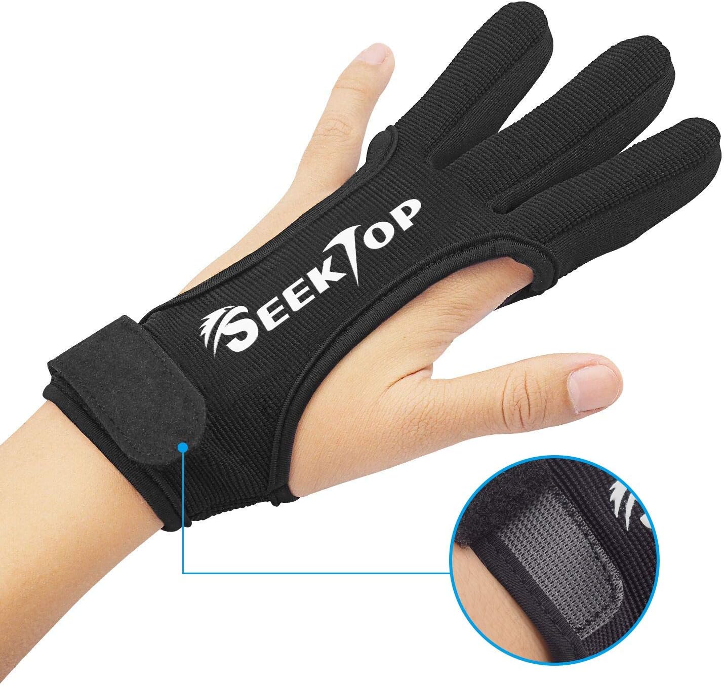 Seektop Archery Gloves Shooting Hunting Leather Three Finger Protector for Youth Adult Beginner : Sports & Outdoors
