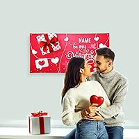 Vista 102 de Cartel de fondo personalizado para el día de San Valentín, decoración de San Valentín, letrero de vinilo con texto en inglés "Be My Valentine