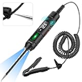 Heavy Duty 3-72V Digital LED Automotive Test Light, Circuit Tester with Polarity Indicate and Illuminating Lights, Car Truck Low DC Voltage Light Tester with Stainless Probe & 142 Inch Extended Wire