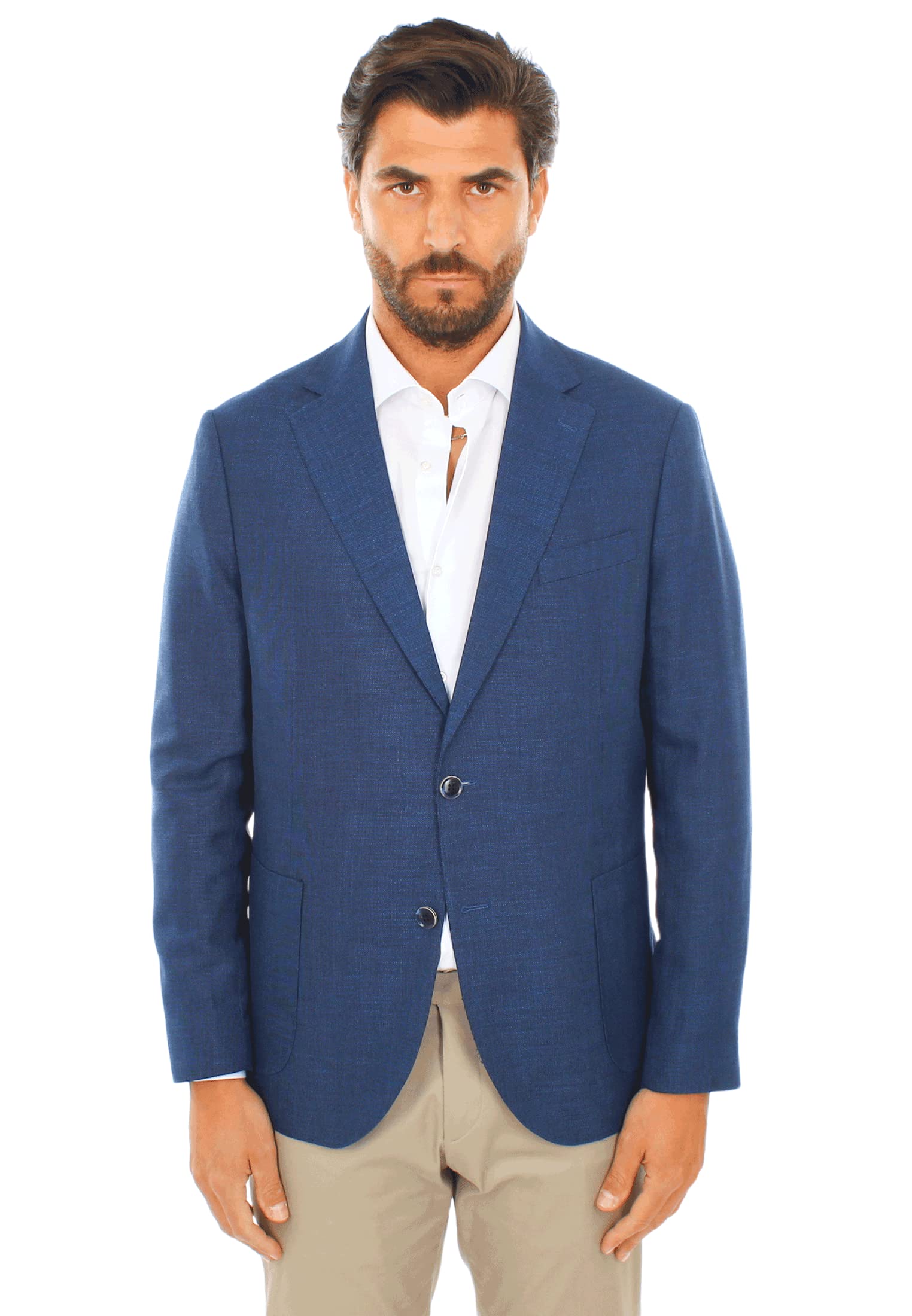 Ciabalù Giacca Uomo Elegante Estiva Blazer Slim Fit Blu Sfoderato
