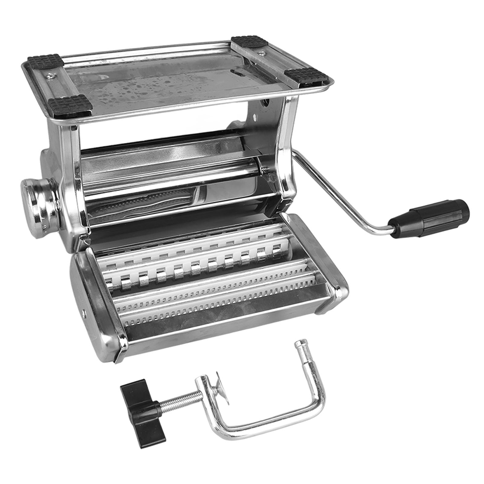POENVFPO Máquina de Fideos con Manivela de Acero Inoxidable con 7 Ajustes de Espesor para Hacer Pasta Casera Ideal para Familias