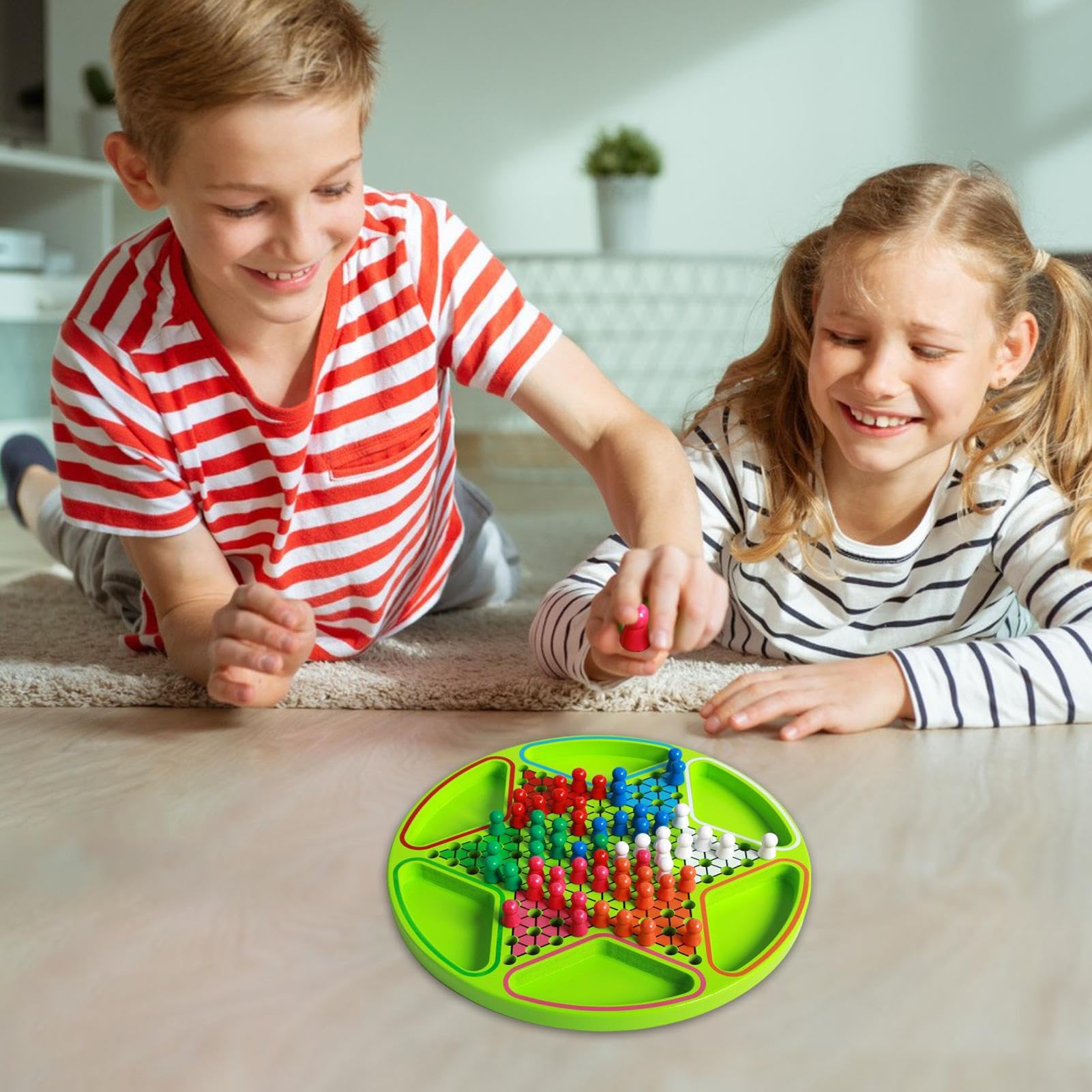 Il della Dama Giochi da Tavolo Educativi con Forma Esagonale | Set di da Tavolo per Dama e Scacchi con Perline Colorate in Legno per Adulti, Celebrazione, Viaggio, Scuola, Casa
