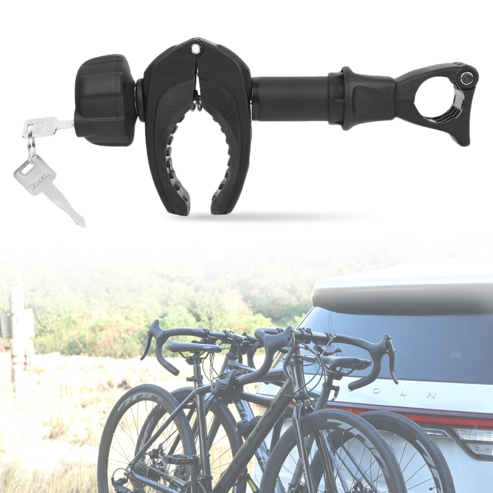 TEOV Support de Cadre Court 25 cm de Longueur, Support de vélo, Pince de Fixation pour Camping-Car, verrouillable, pour Tube de Support en U