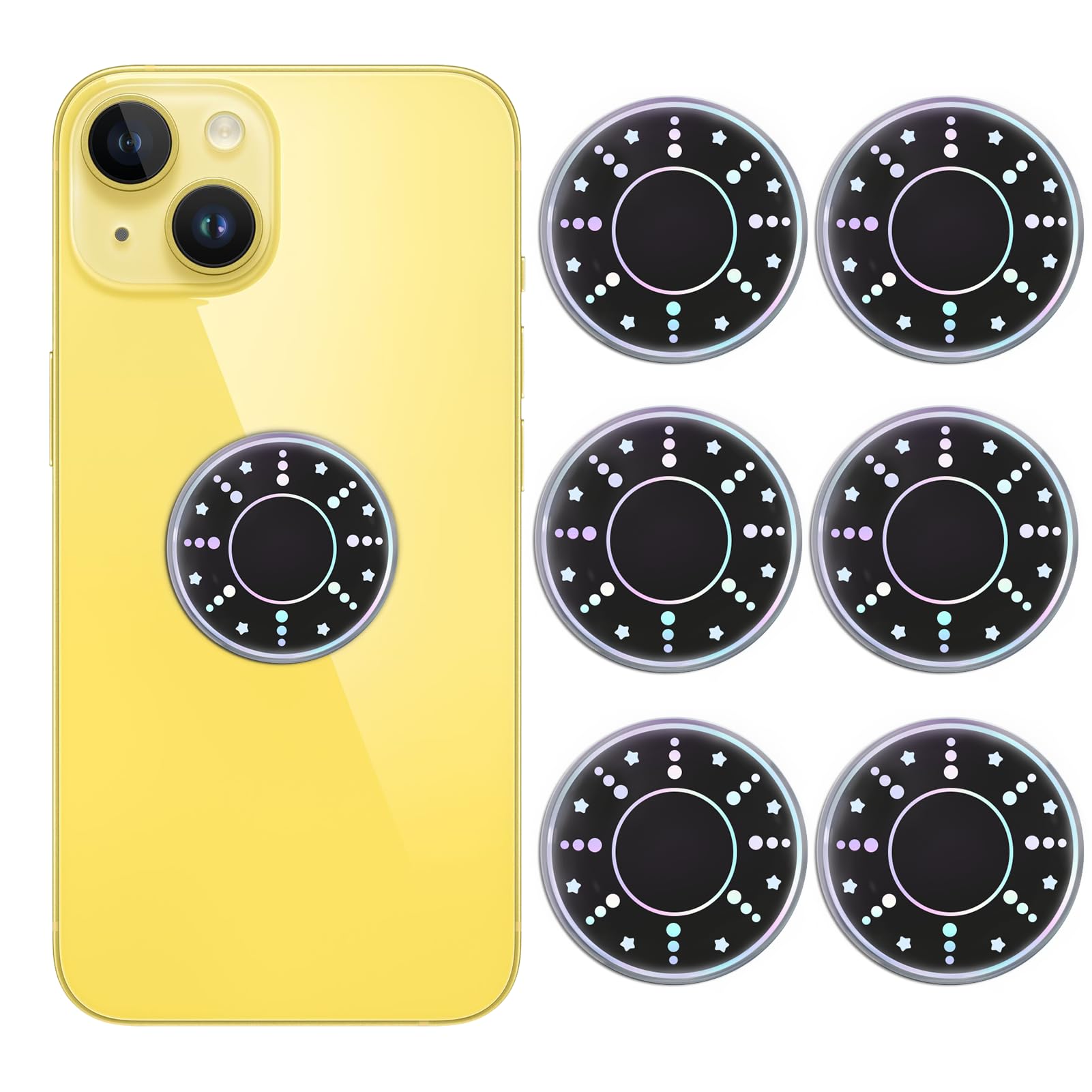 6 Pieces Cell Phone Stickers Blockers Equipment Stickers Devices Accessories for Mobile Phones, Laptops Computers Black, JF-02