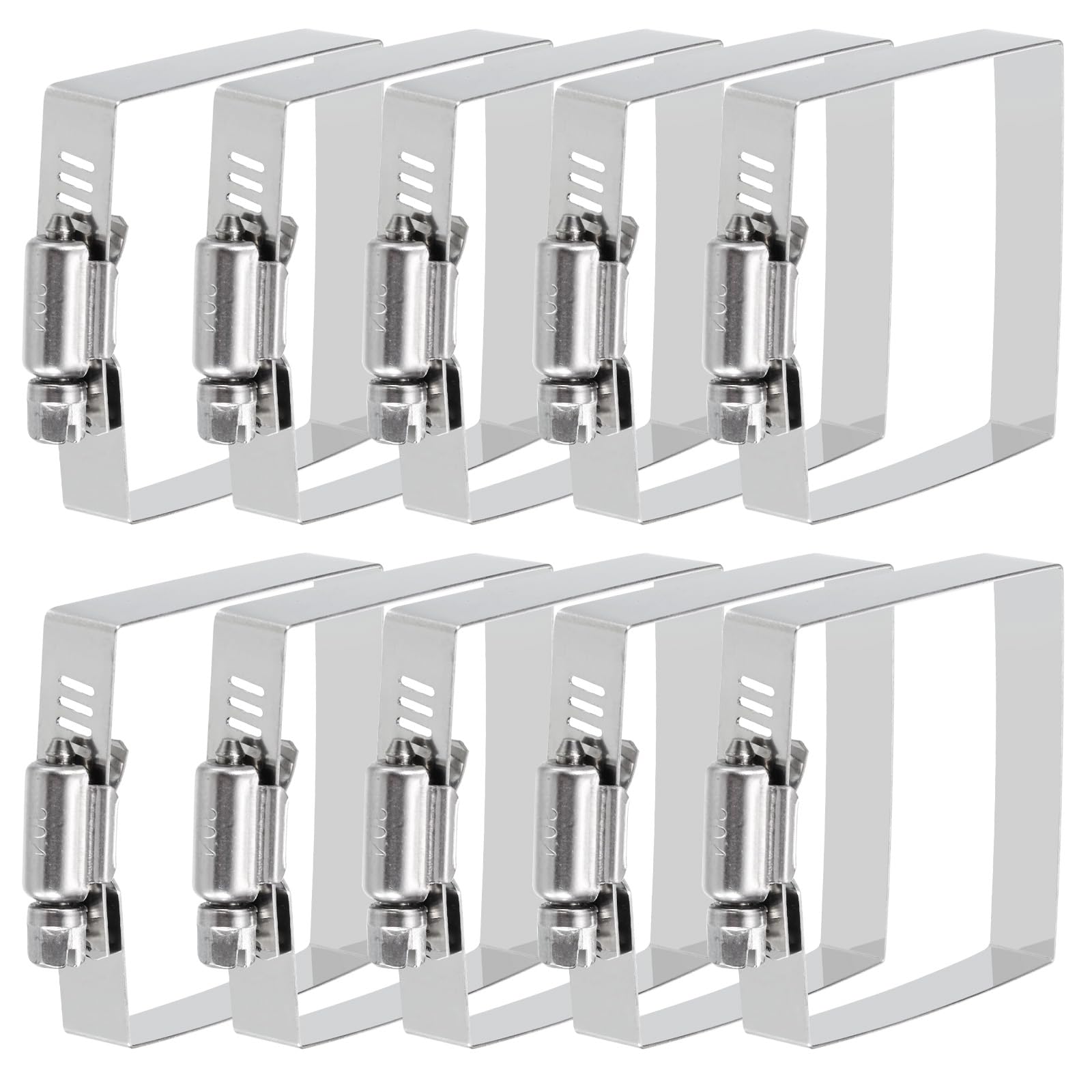 Colliers rectangulaires 51x51mm uxcell en inox 304 pour gaines et câbles x10