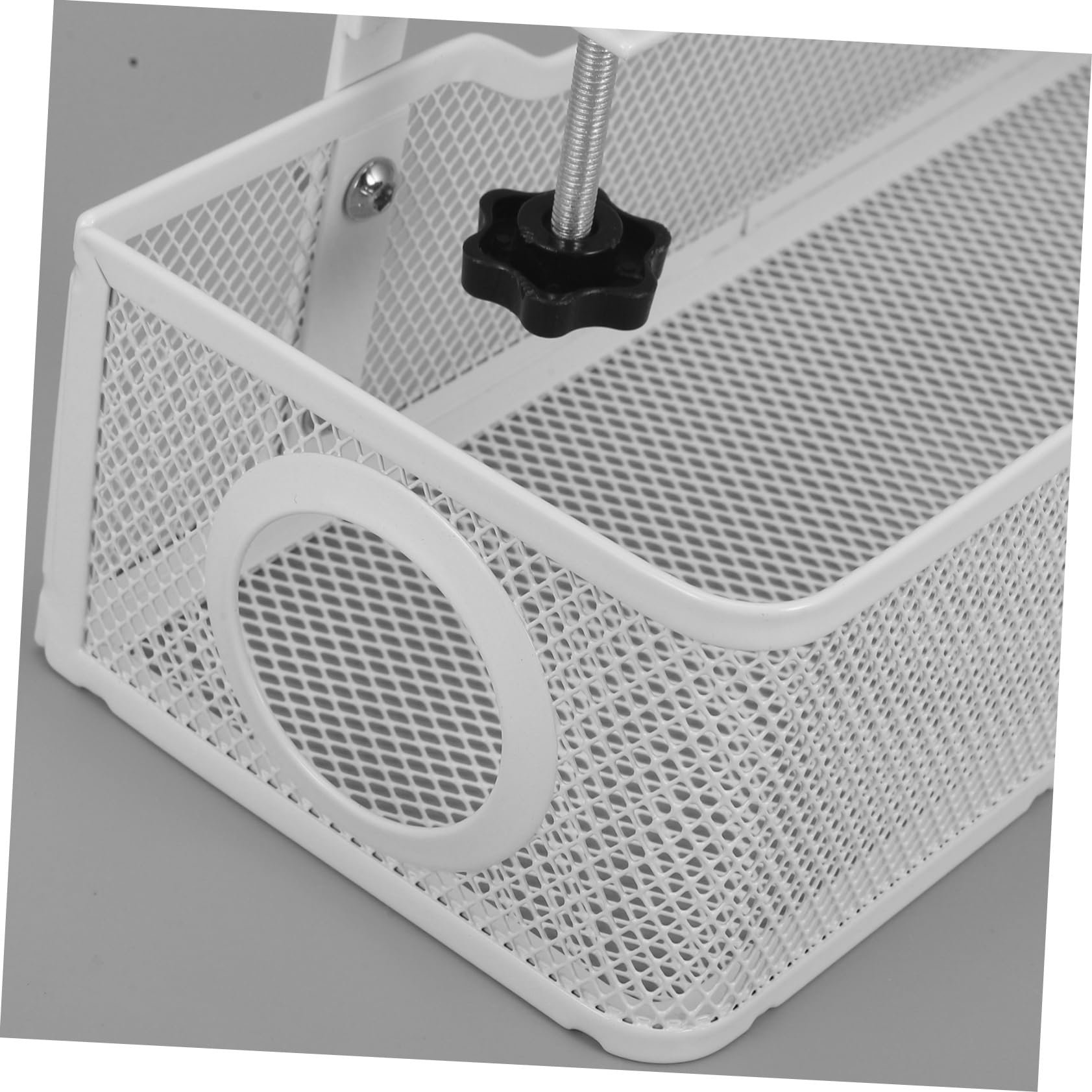 SHINEOFI Organizzatore per Cavi Scrivania in Ferro Bianco Struttura Robusta e Resistenza All'usura, Cesta Porta Cavi Regolabile per Ufficio e Camera da Letto