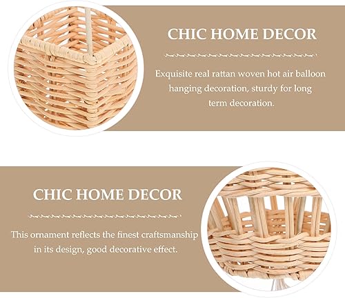 Miniatura 6 de DECHOUS Globo de aire caliente de ratán colgante de globo de aire caliente de mimbre globo de aire caliente decoración aire para globos cesta grande