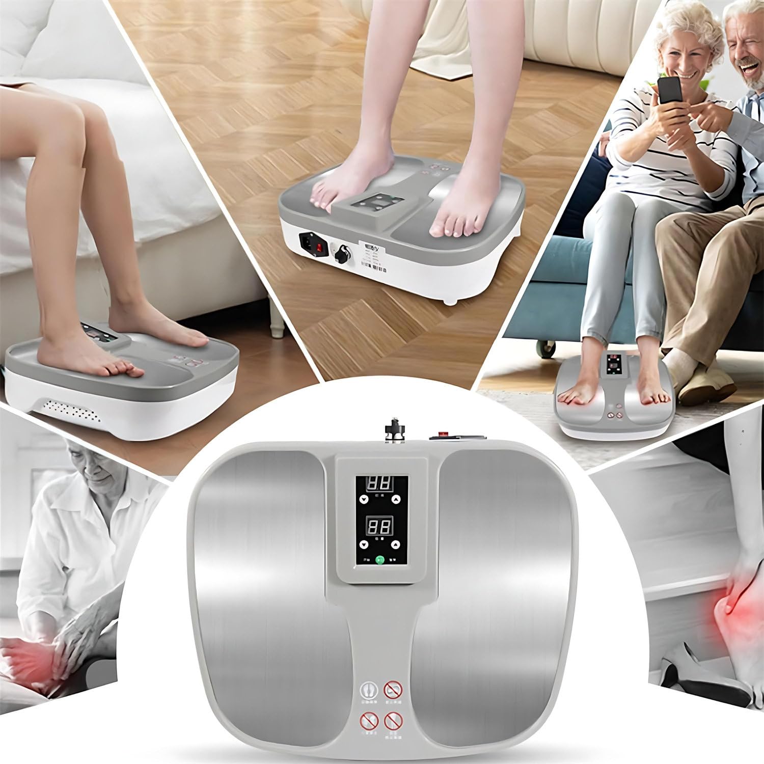 Masajeador eléctrico de pies con calor, amasado Shiatsu para alivio calmante, diseño portátil para uso doméstico