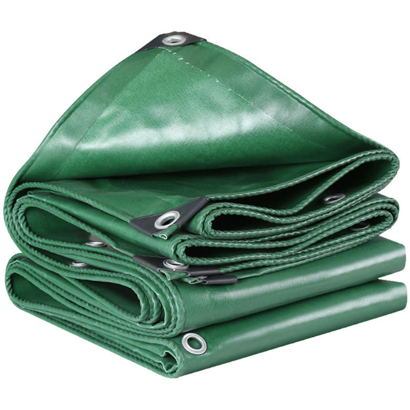 Lona impermeable verde de 120 x 200 cm con ojales reforzados para protección exterior