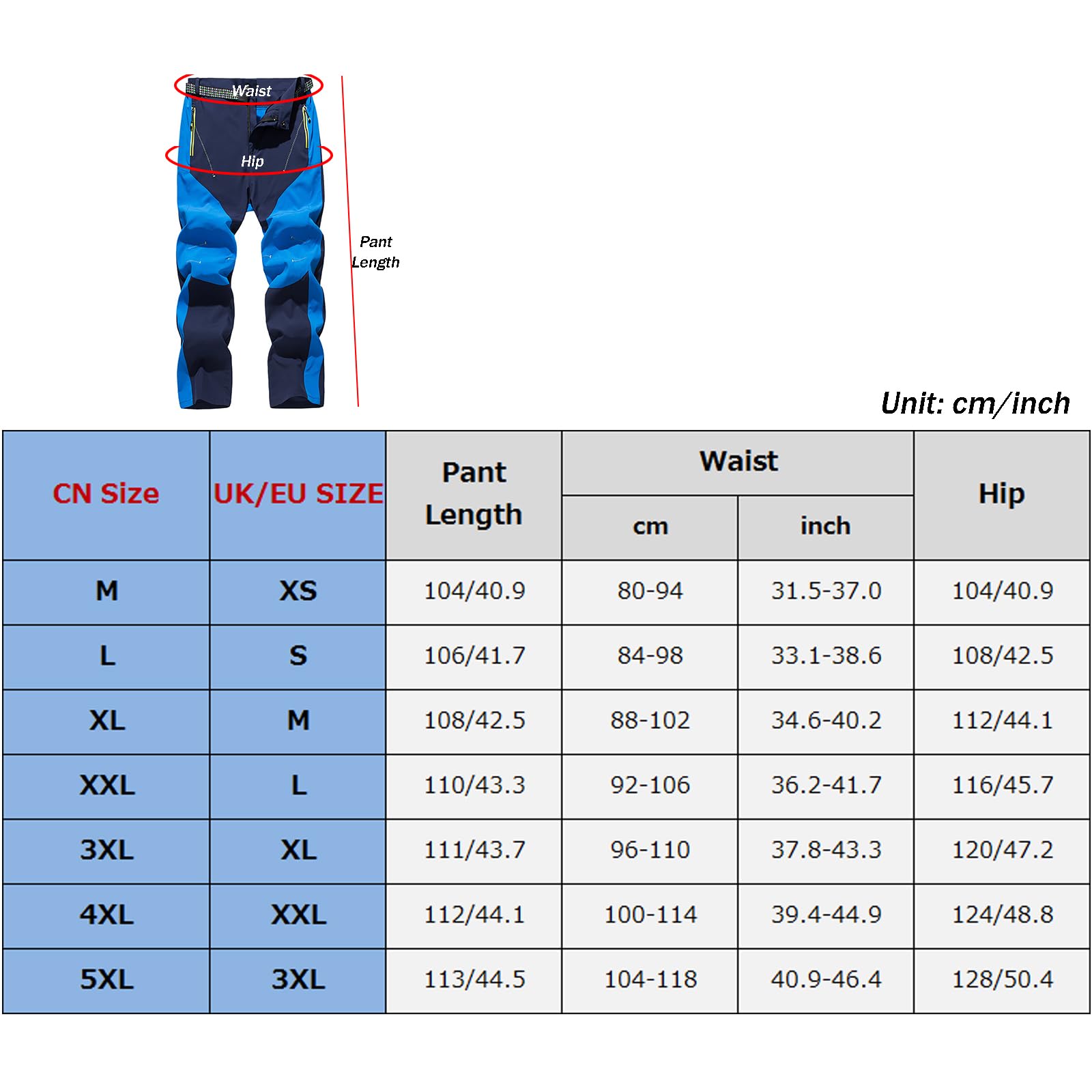 Hommes Pantalon de Randonnée Séchage Rapide Pantalon de Plein Air Respirant Léger Pantalon de Trekking(Size:3XL,Color:Gris)