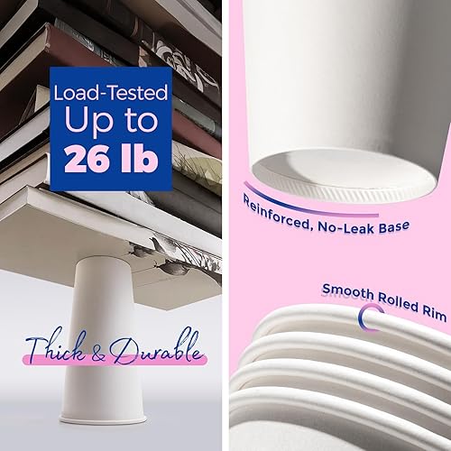 Miniatura 3 de Fit Meal Prep Paquete de 50 tazas de café desechables de 24 onzas con tapas y fundas rosas, a prueba de plomo, resistentes para llevar, tazas de