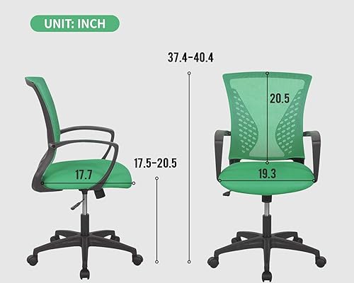 Miniatura 7 de Silla de trabajo de malla, silla de escritorio de oficina en casa, silla de oficina ajustable, silla ergonómica para computadora con reposabrazos,