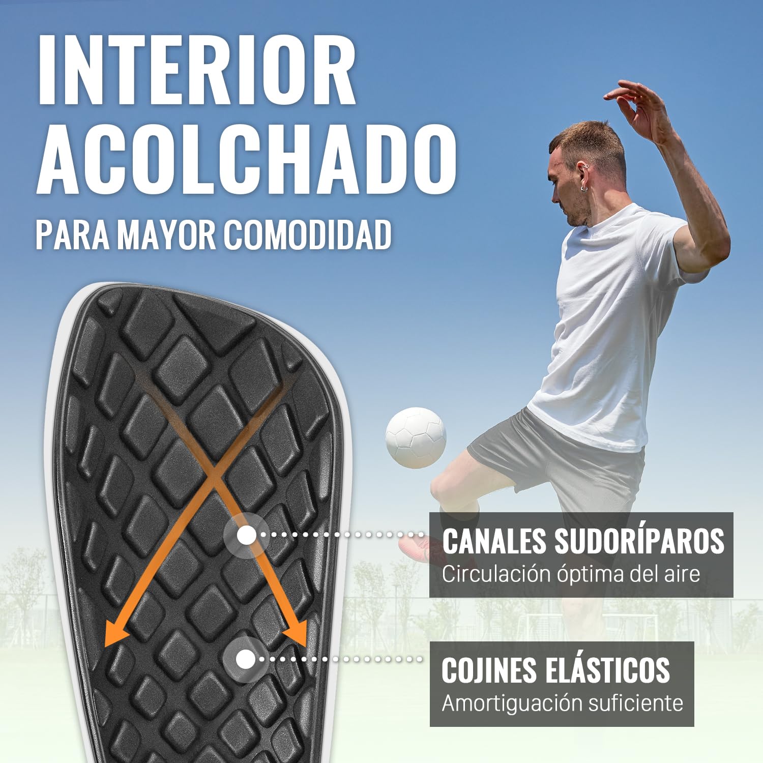 Northdeer Espinilleras Infantiles para Hombre, Incluye Medias con Bolsillo optimizado – Espinilleras de fútbol para Introducir
