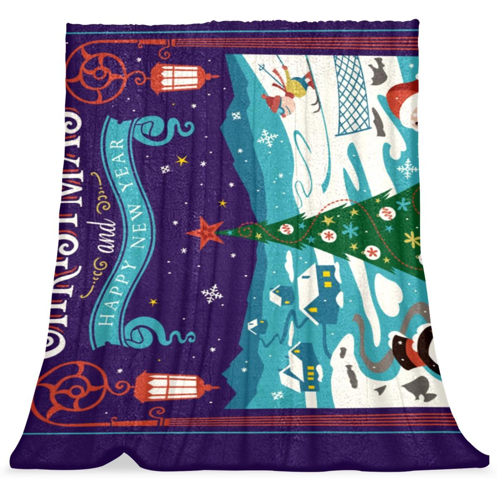 Couverture de lit douce pour enfant qui ne gratte pas avec de jolis motifs festifs dessin animé