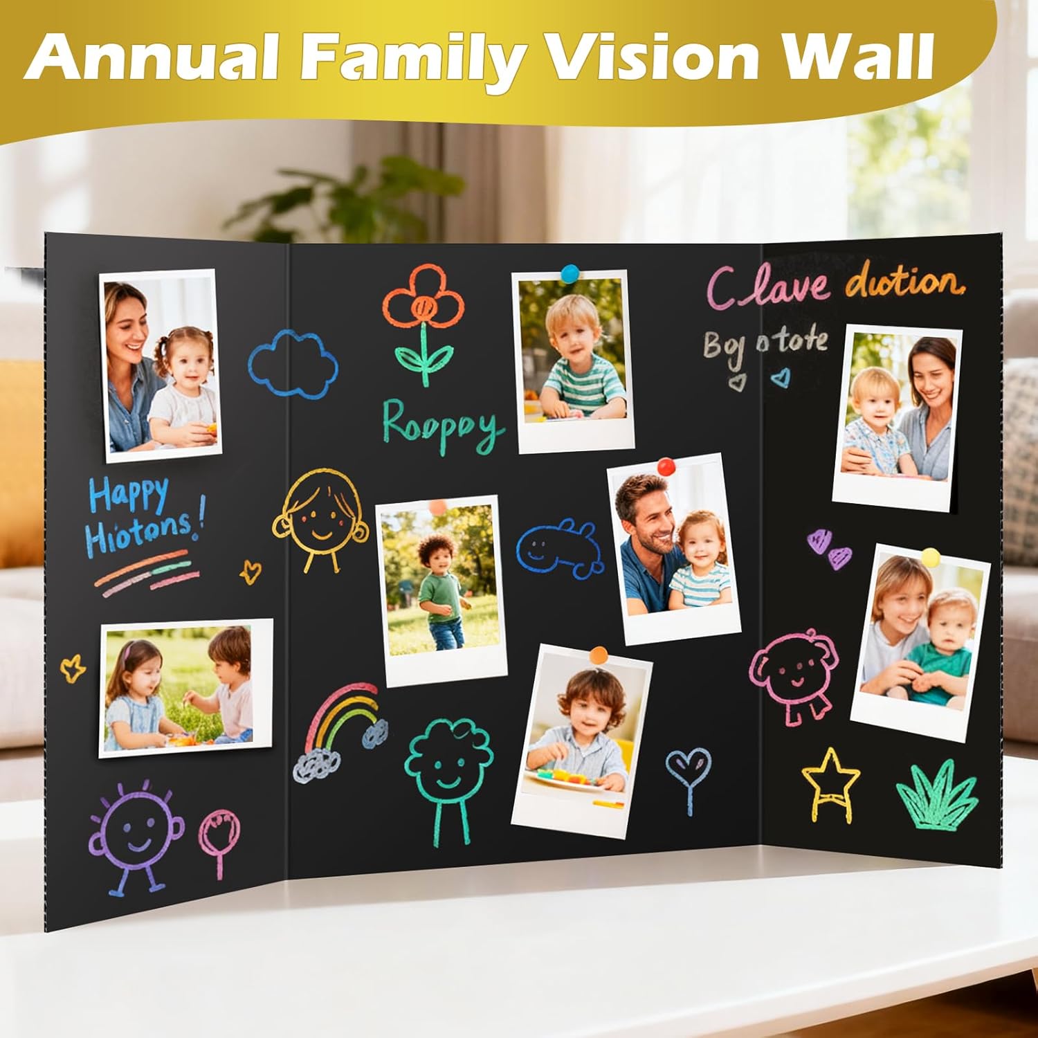 Trifold Poster Board,24 Pack 24" x 16" Black Corrugated Poster Boards,Display Board,Perfect for School Projects, Science Fairs, Event Displays, and Business Presentations