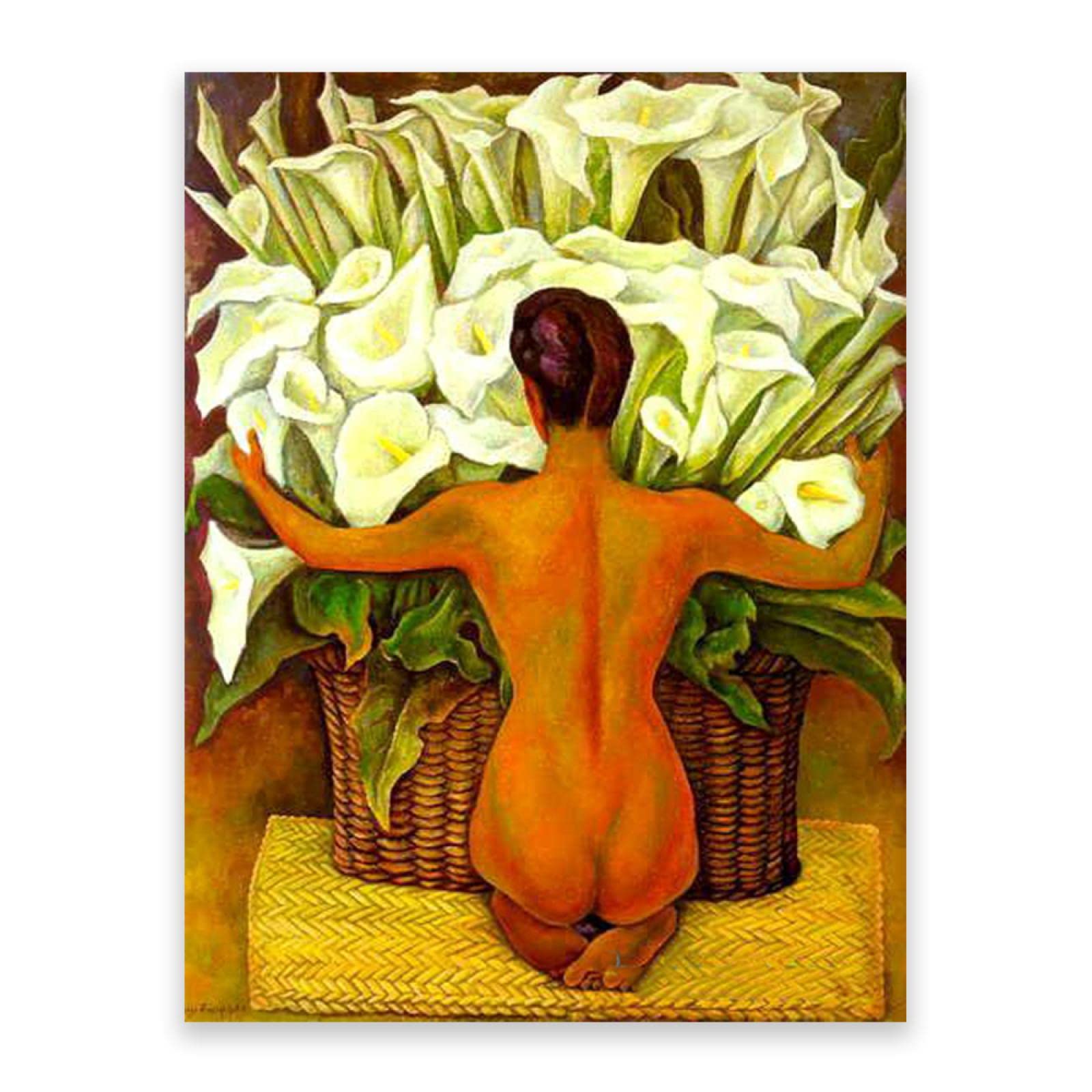 Geilex Famous Wall Art. Diego Rivera Famous Painting.“Lillies” Reproductions Print On Canvas. Modern Pictures For Living Room Decoration. 40X60cm(15.8X23.7in) Frameless