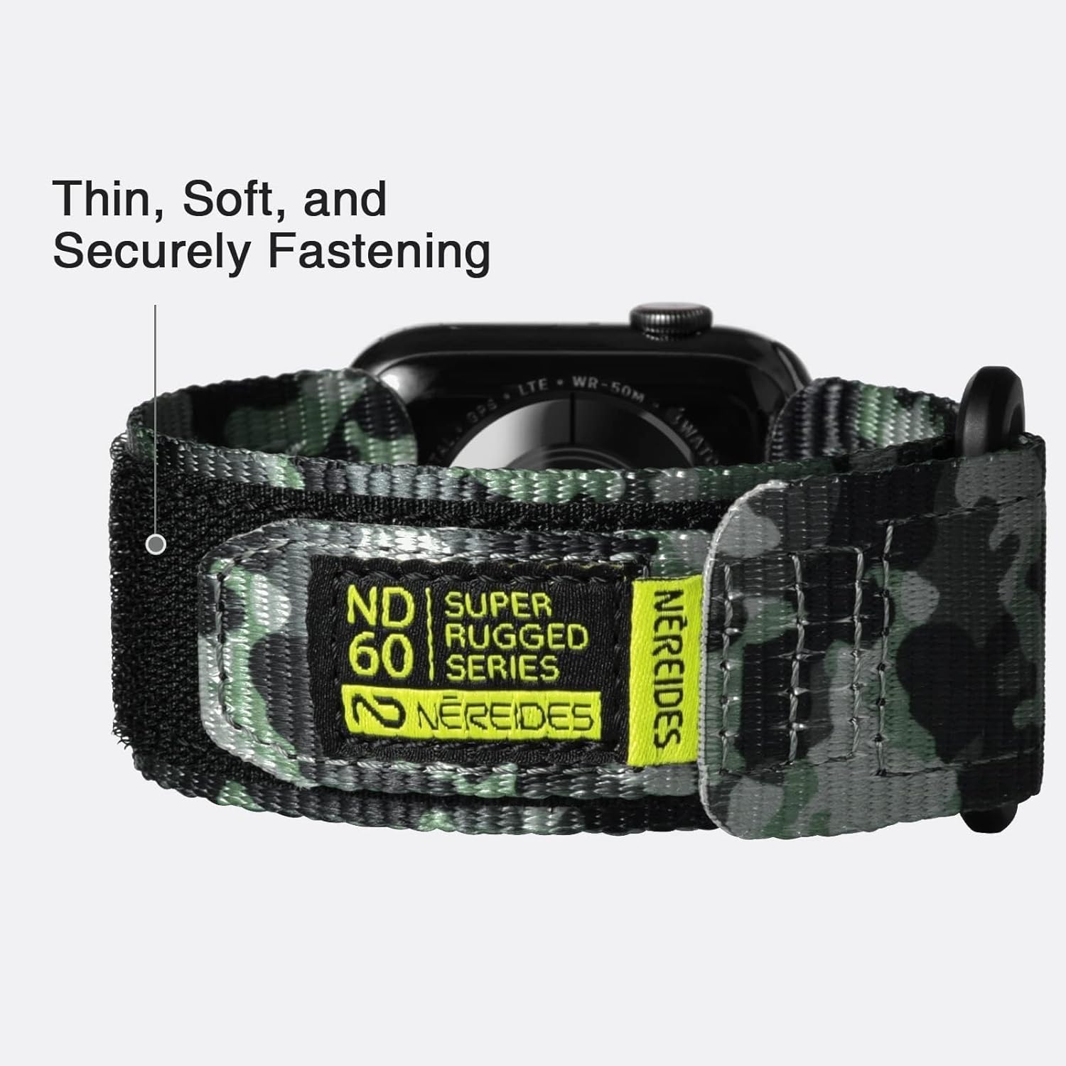 Nereides Compatible with Apple Watch Band Ultra 3/2/1, Nylon Sports Strap with Woven Design for 49mm (XL, Green Came) - Image 8