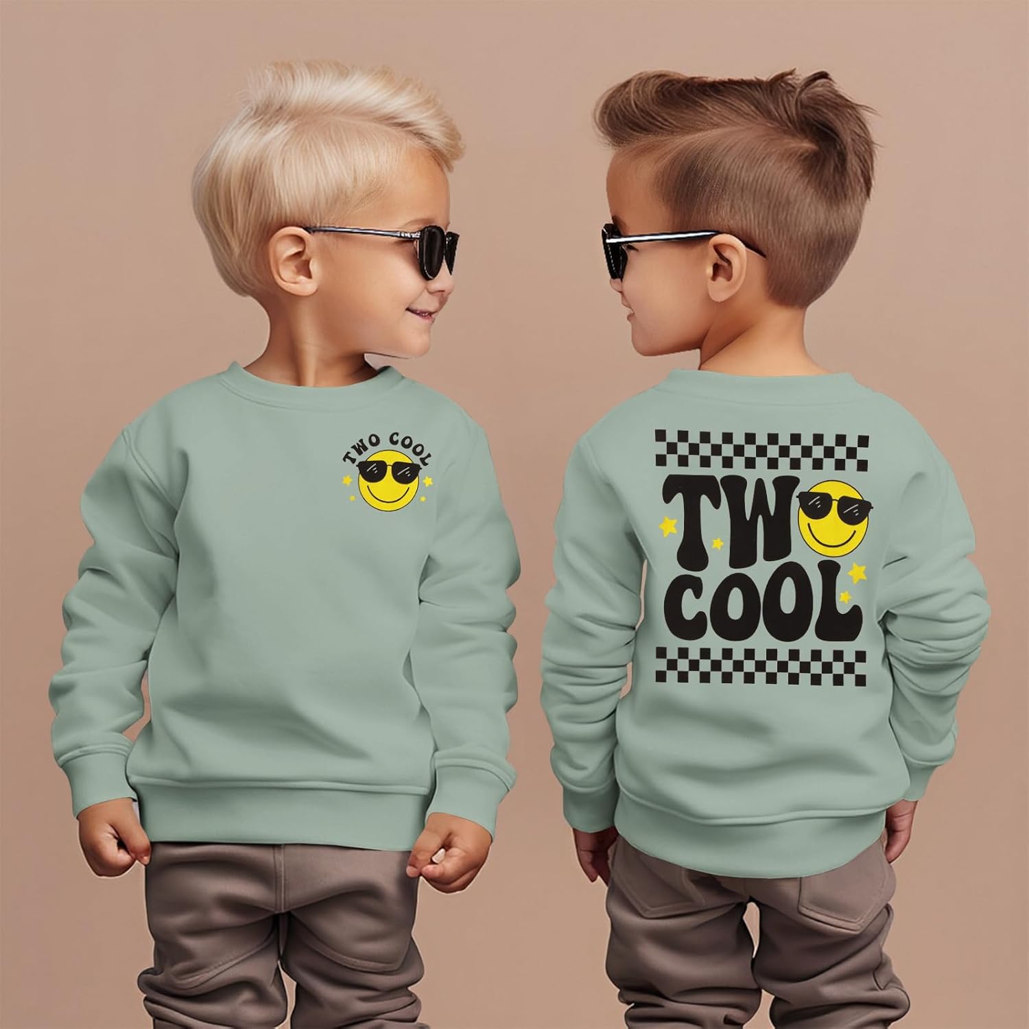 Two Cool Birthday Sweatshirt 2nd Birthday Boy Outfits 2 Year Old Toddler Boys Second Bday Party Long Sleeve Shirts - Image 5