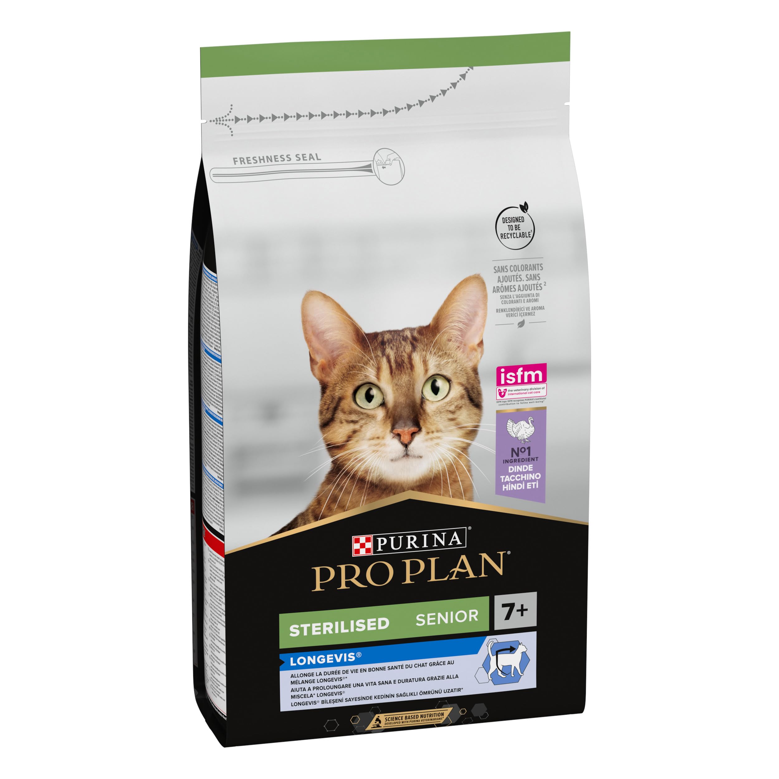 PURINA PRO PLAN Esterilizado pienso para Gato Senior +7 Pavo 6 x 1,5 Kg