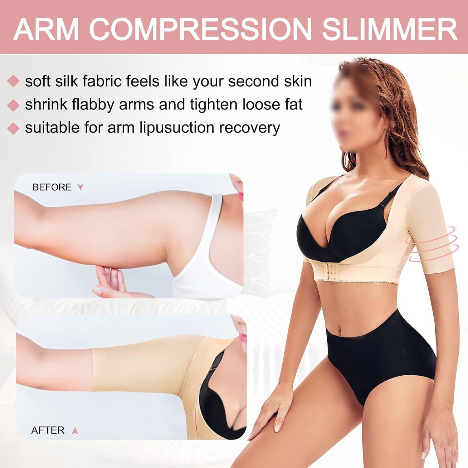 Upper Arm Shapers for Women Post Surgery Postpartum Compression Slimming Sleeves Posture Corrector Vest Shapewear Tops