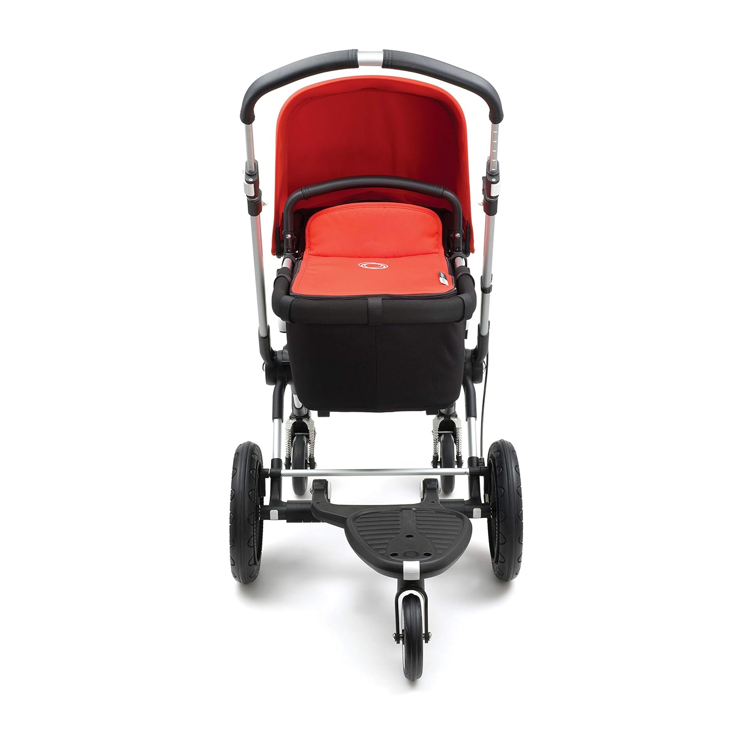 Фронт view of a Bugaboo Cameleon stroller with Comfort Wheeled Board attached