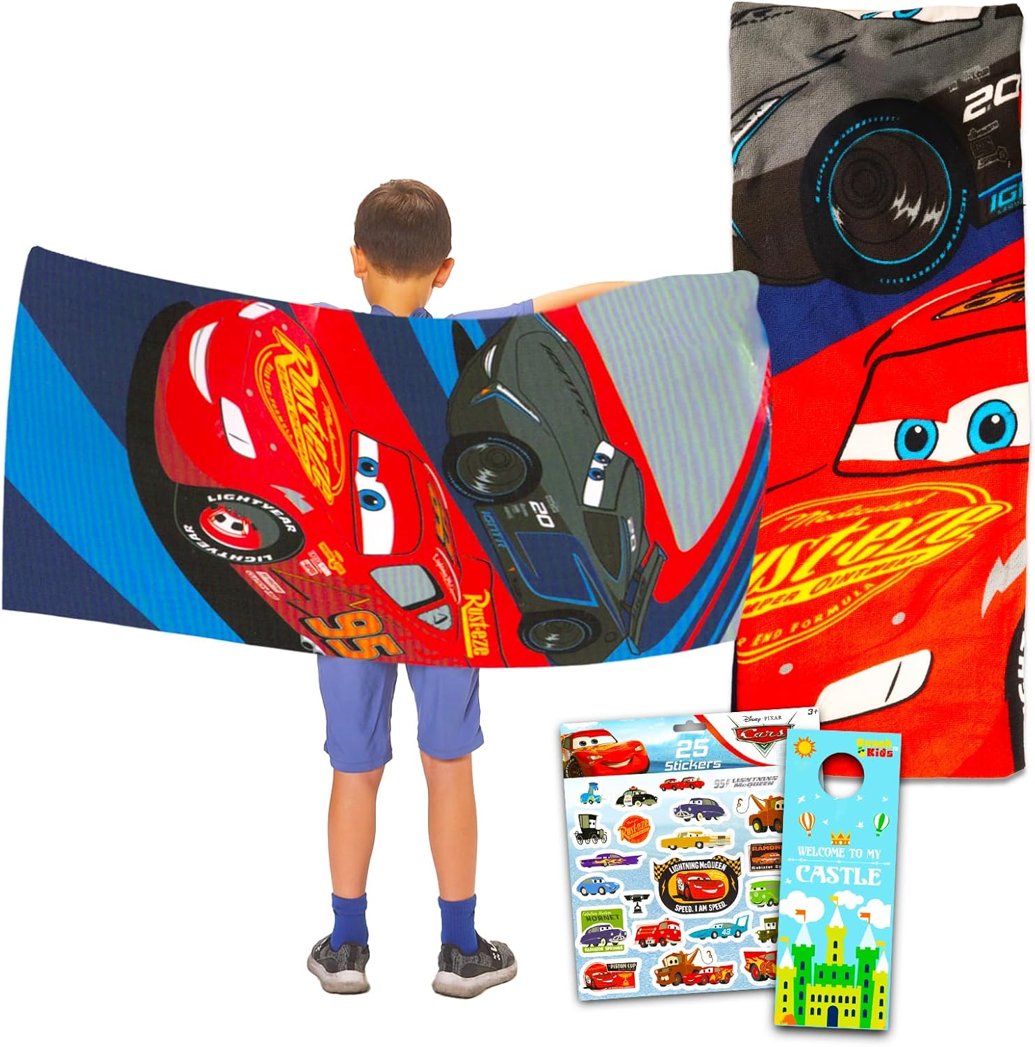 Amazon.com: Disney Cars Beach Towel Set - Bundle with Lightning McQueen ...