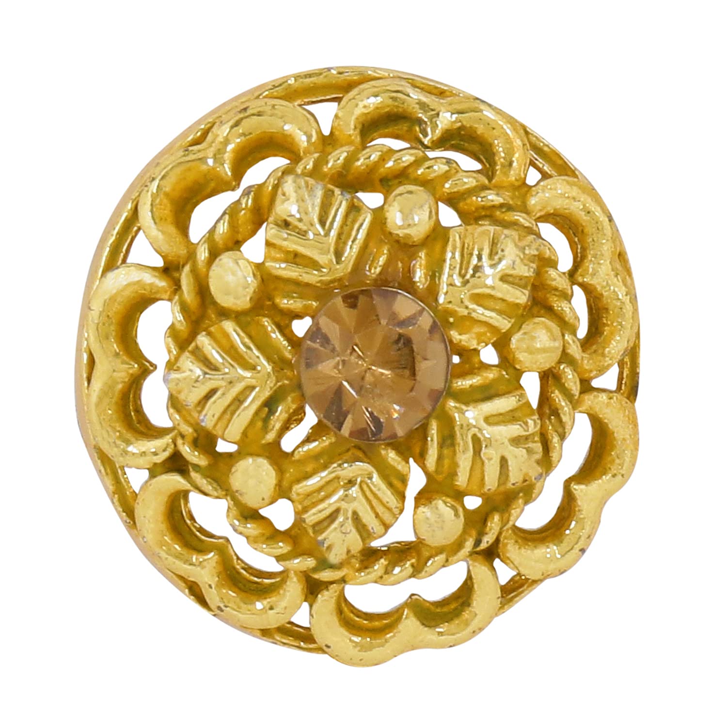 TRIPIN Antique Alloy Round Button for Coat Blazer Suit, Sherwani and Indian Dresses Sports Coat Uniform Jacket Beautiful Ethnic Classy Design (Pcs - 6) (LT .Yellow)-picture-22