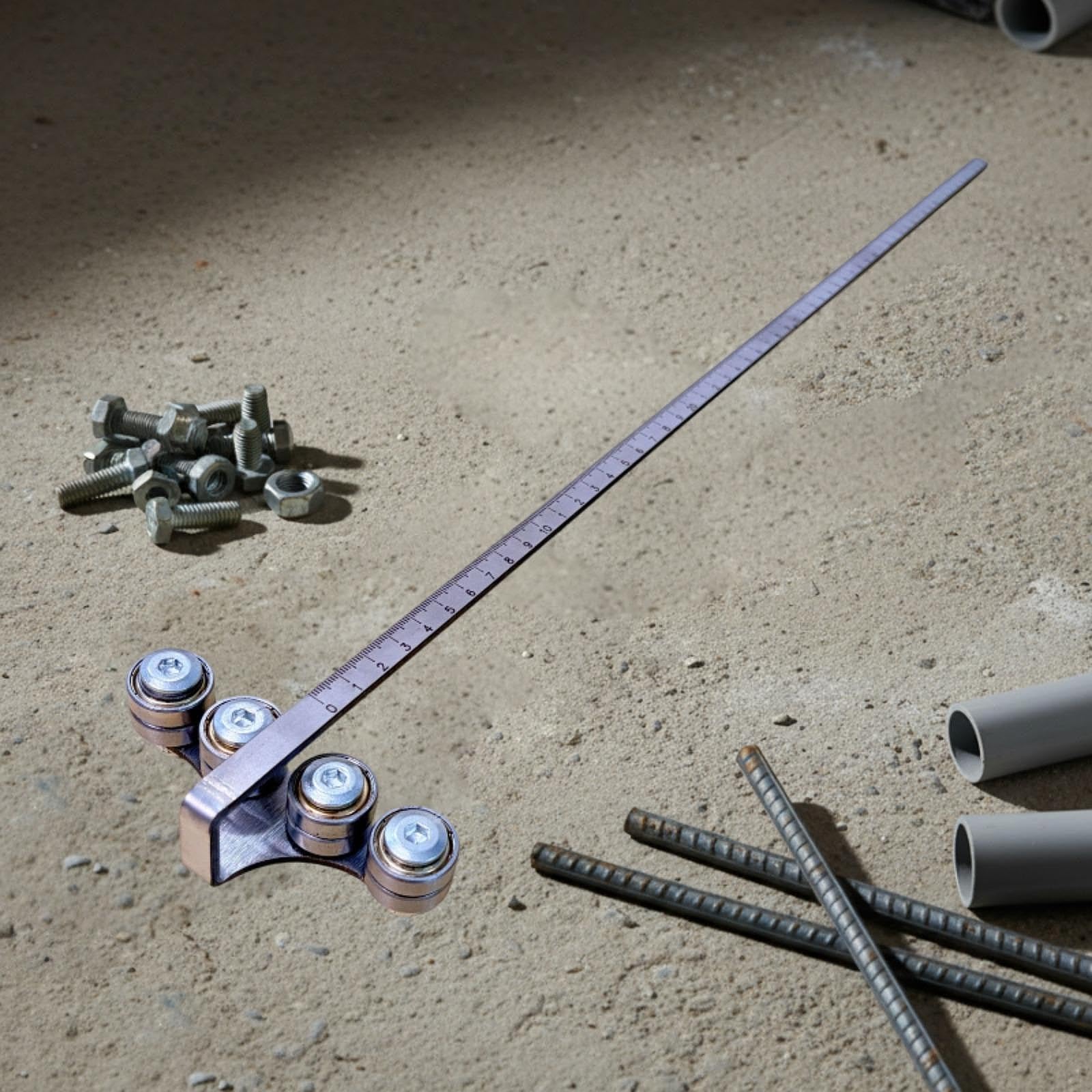 Fenteer Guía para circular acero inoxidable, fácil usar, para medir, ideal para proyectos bricolaje, para adultos, para cortar madera y metal, 60 Cm de Longitud