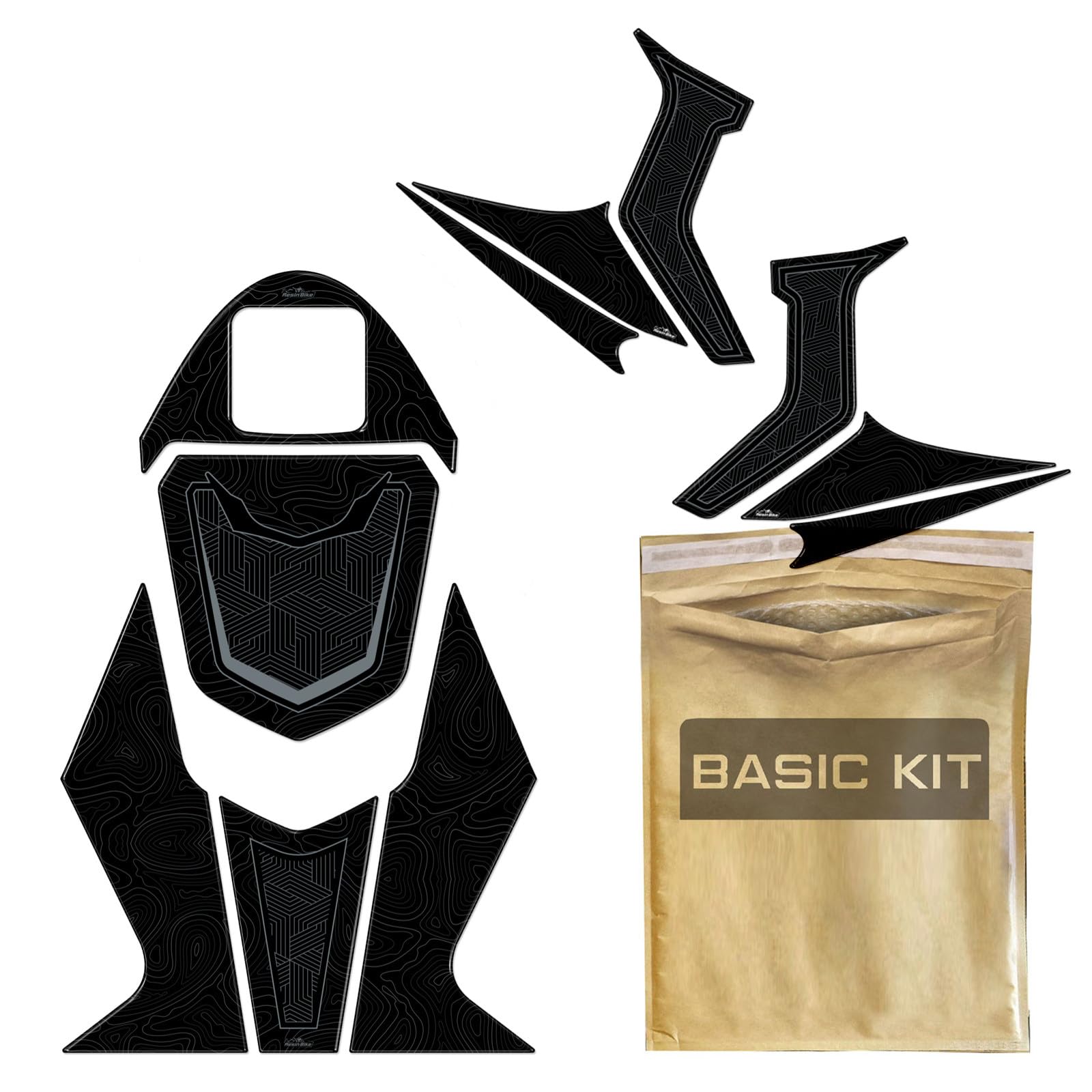 Resin Bike Kit Adesivi Moto Compatibile con Honda SH 125 SH 150 2020-2026. Protezioni Grip Moto Serbatoio Completa da Urti e Graffi. Adesivi Resinati con Effetto 3D Made in Italy