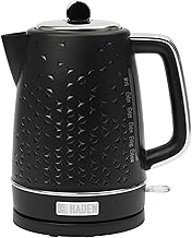 HADEN Starbeck Cordless Electric Kettle with Auto Shut-Off, 1.7 Liter, Black & Chrome - Fast Boiling Water Heater for Tea and Coffee with 360-Degree Base and Boil-Dry Protection
