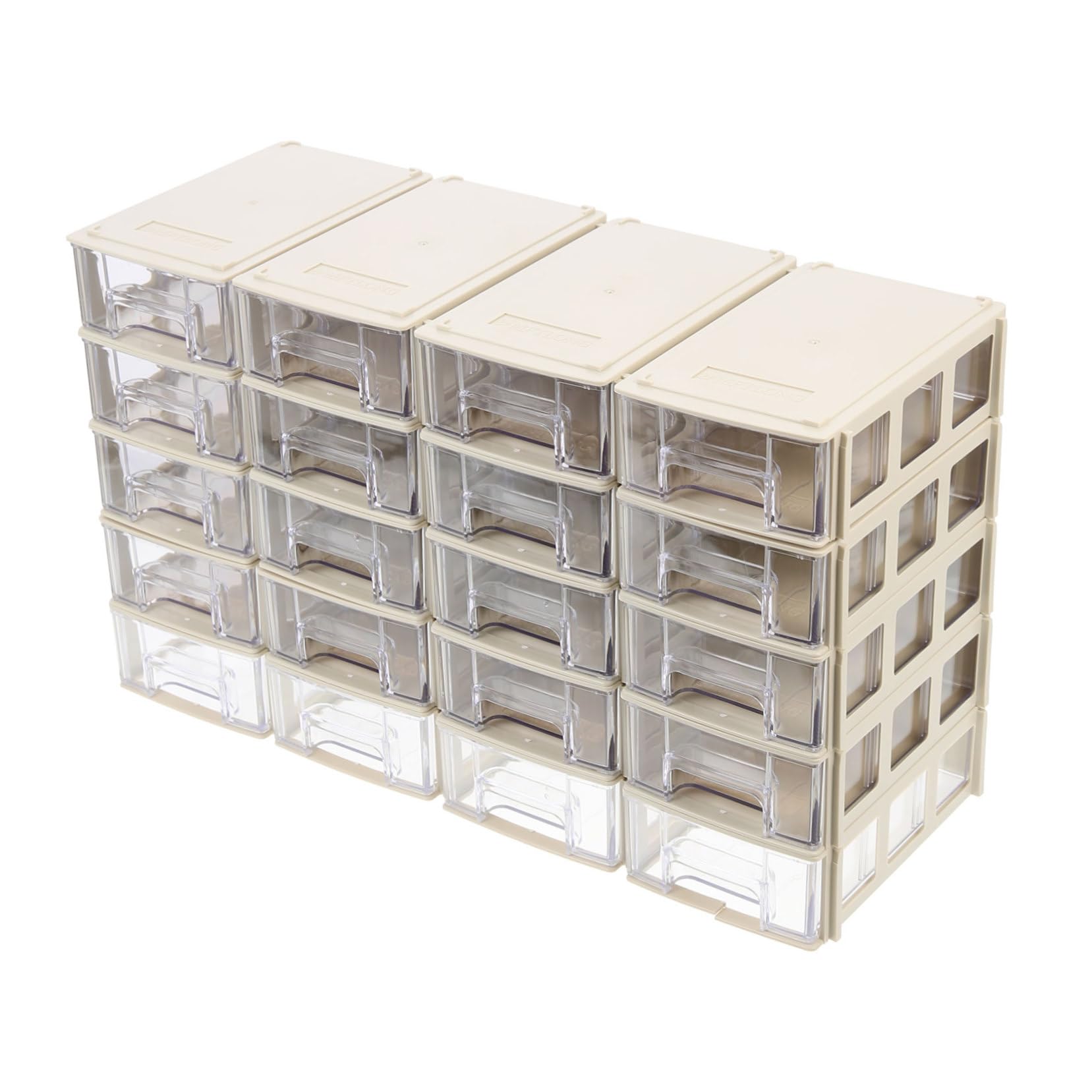 Mini 20 tiroirs meuble de rangement transparent Alipis en plastique HIPS robuste pour petits objets