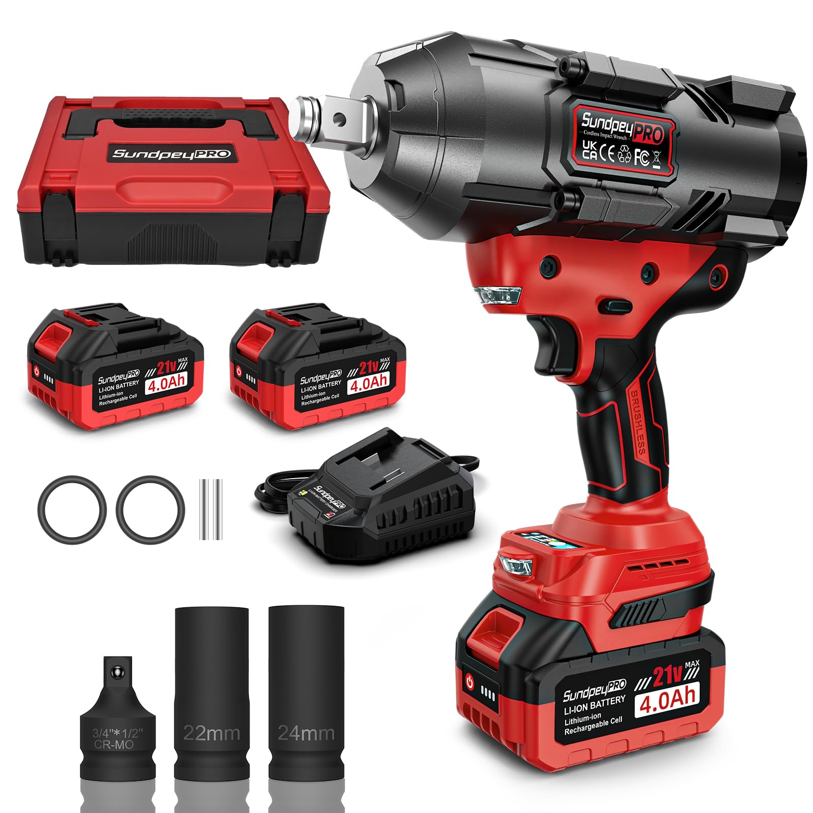 SundpeyPRO 1600Ft-lbs Cordless Impact Wrench
