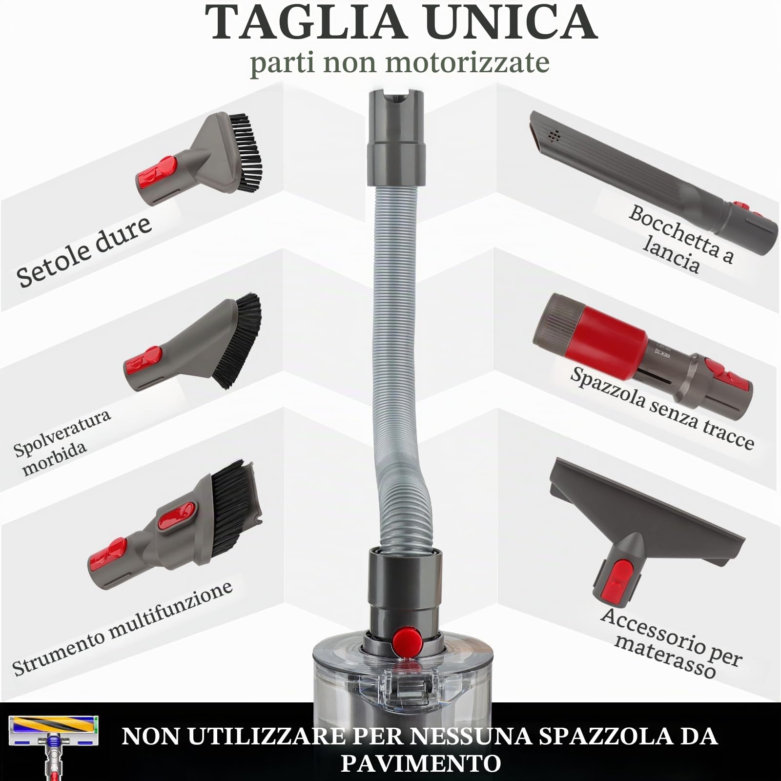 Fullclean Kit di fissaggio per aspirapolvere Dyson Gen 5 V15 V12 V11 V10 V7 V8 Absolute Detect Cyclone Fluffy Mattress Outsize Accessori Bundle Spazzola di Ricambio Strumenti