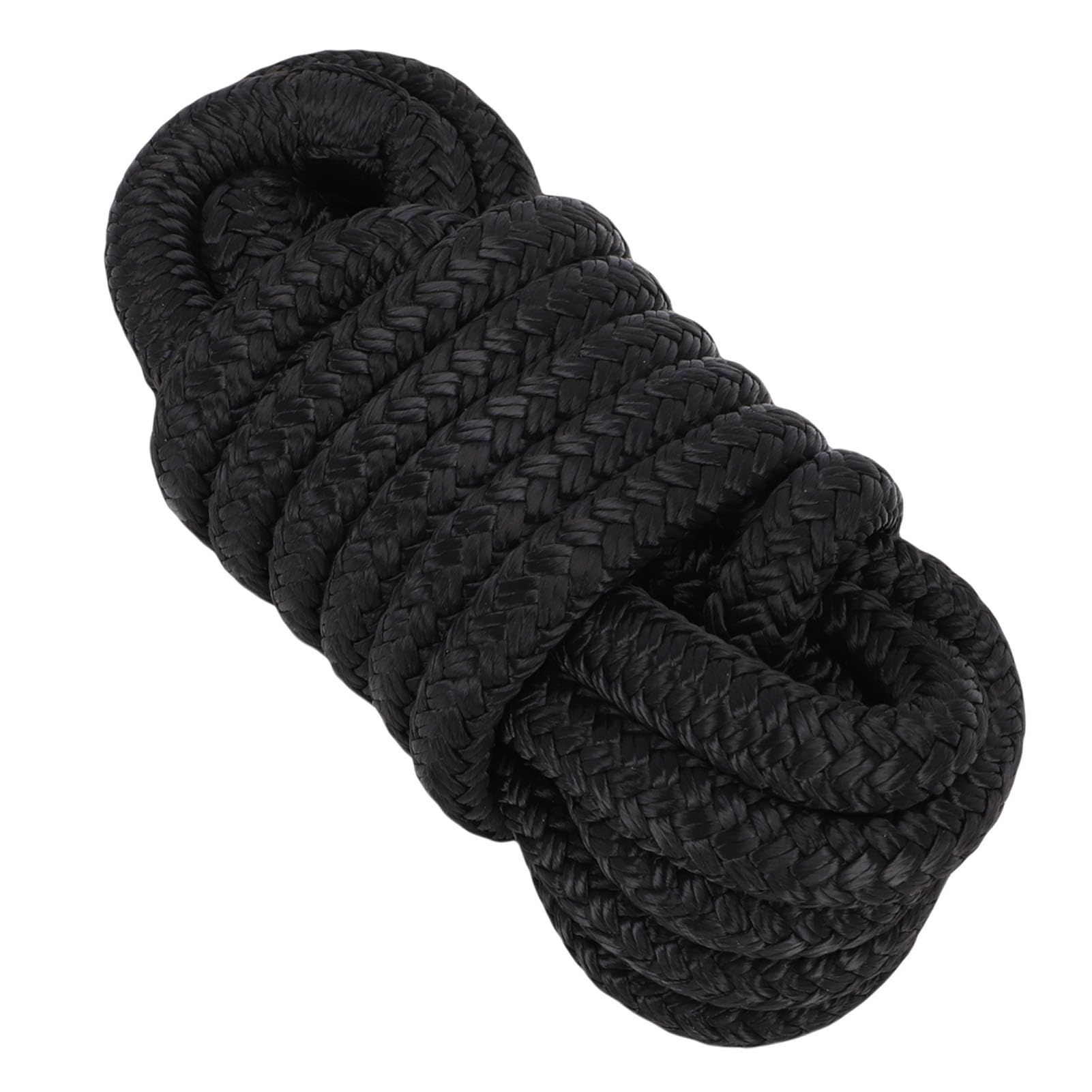 Bnineteenteam Dockleine, Doppelt Geflochtenes Nylon 1/2 Zoll X 15 Fuß Hochfestes Bootsseil, mit 12 Zoll Handspleißösen, Zum Anlegen in Seen, Flüssen, Jachthäfen (Black)