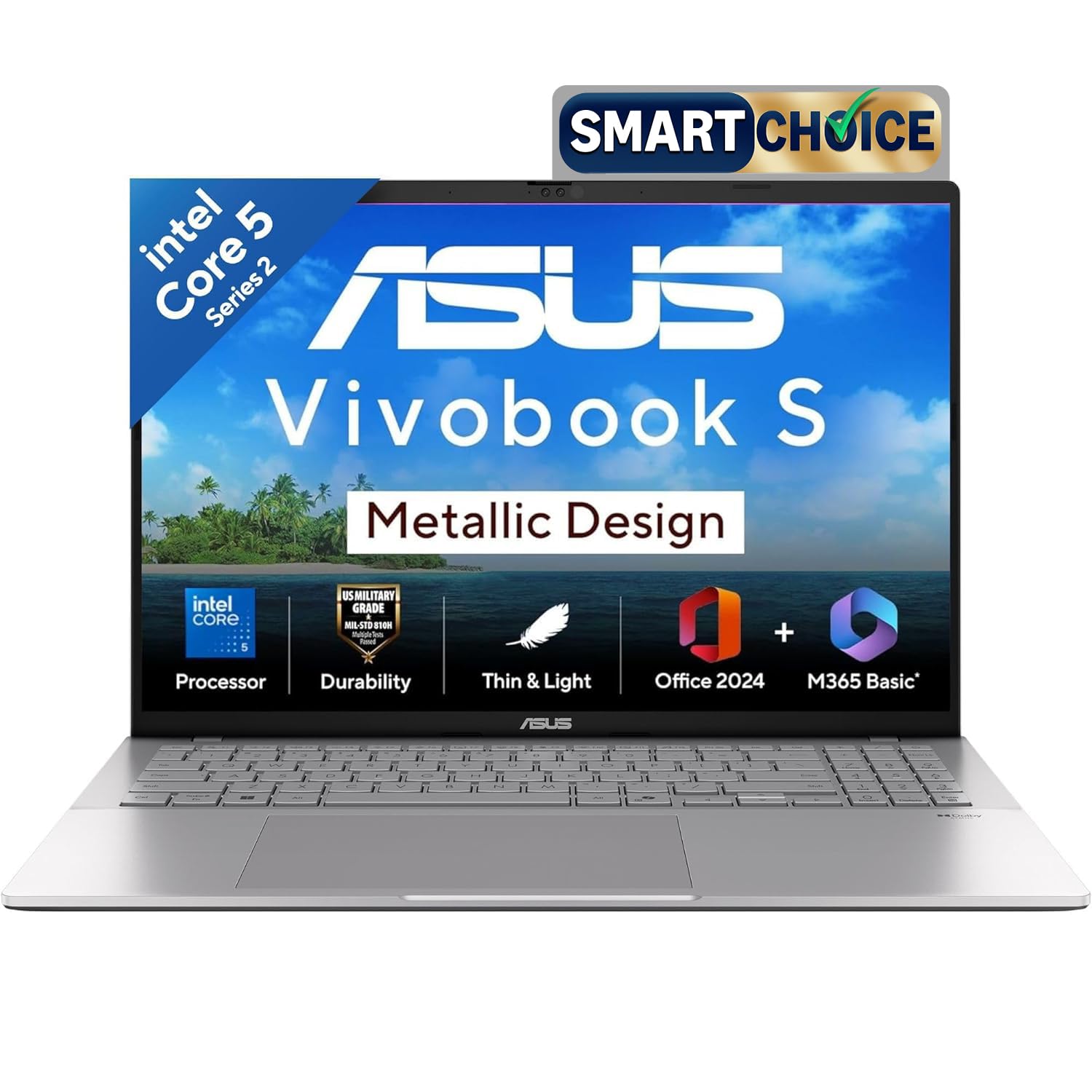 ASUS Vivobook S16,14th Gen, Intel Core 5-210H,Metallic Design Laptop(I