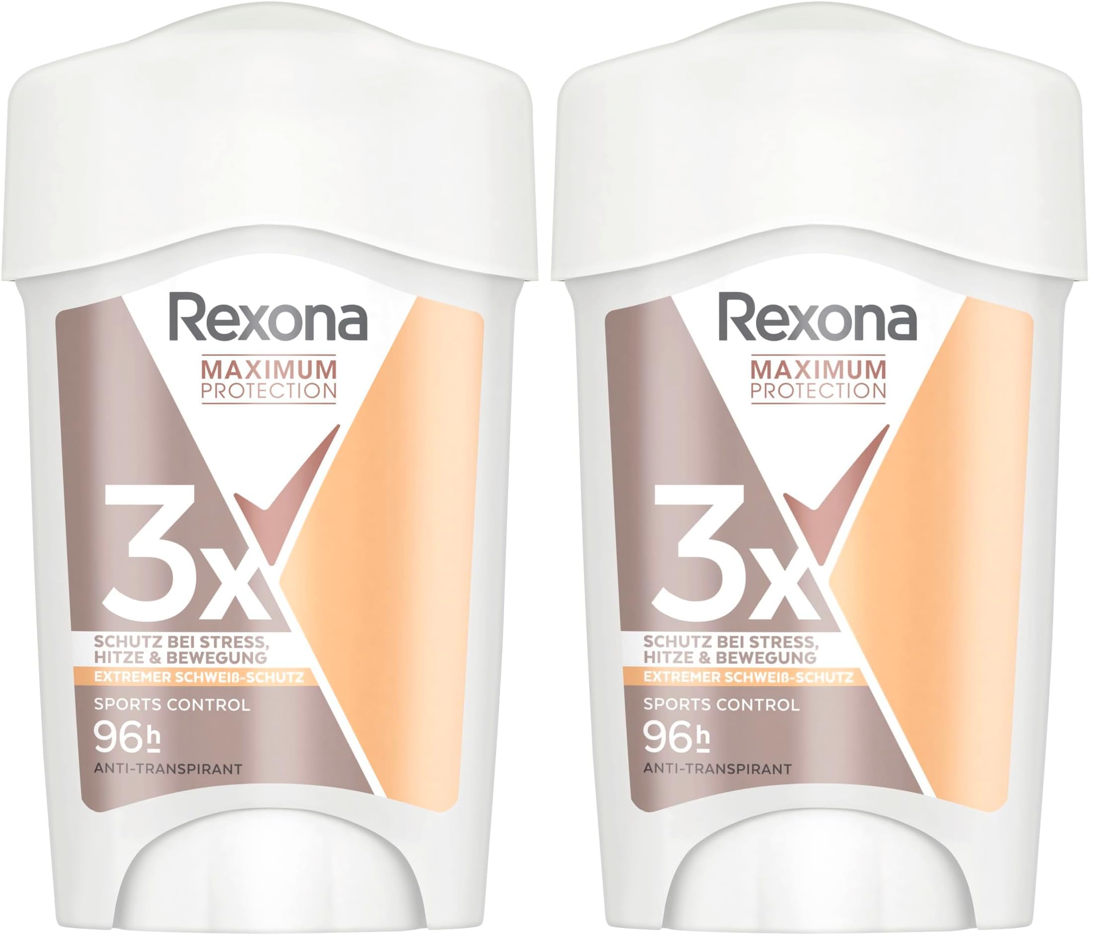Rexona Women Maximum Protection Anti Transpirant Deo Creme Sports Control Deodorant mit 96 Stunden Schutz gegen starkes Schwitzen und Geruch mit 3x Schutz bei Stress, Hitze & Bewegung 45 ml
