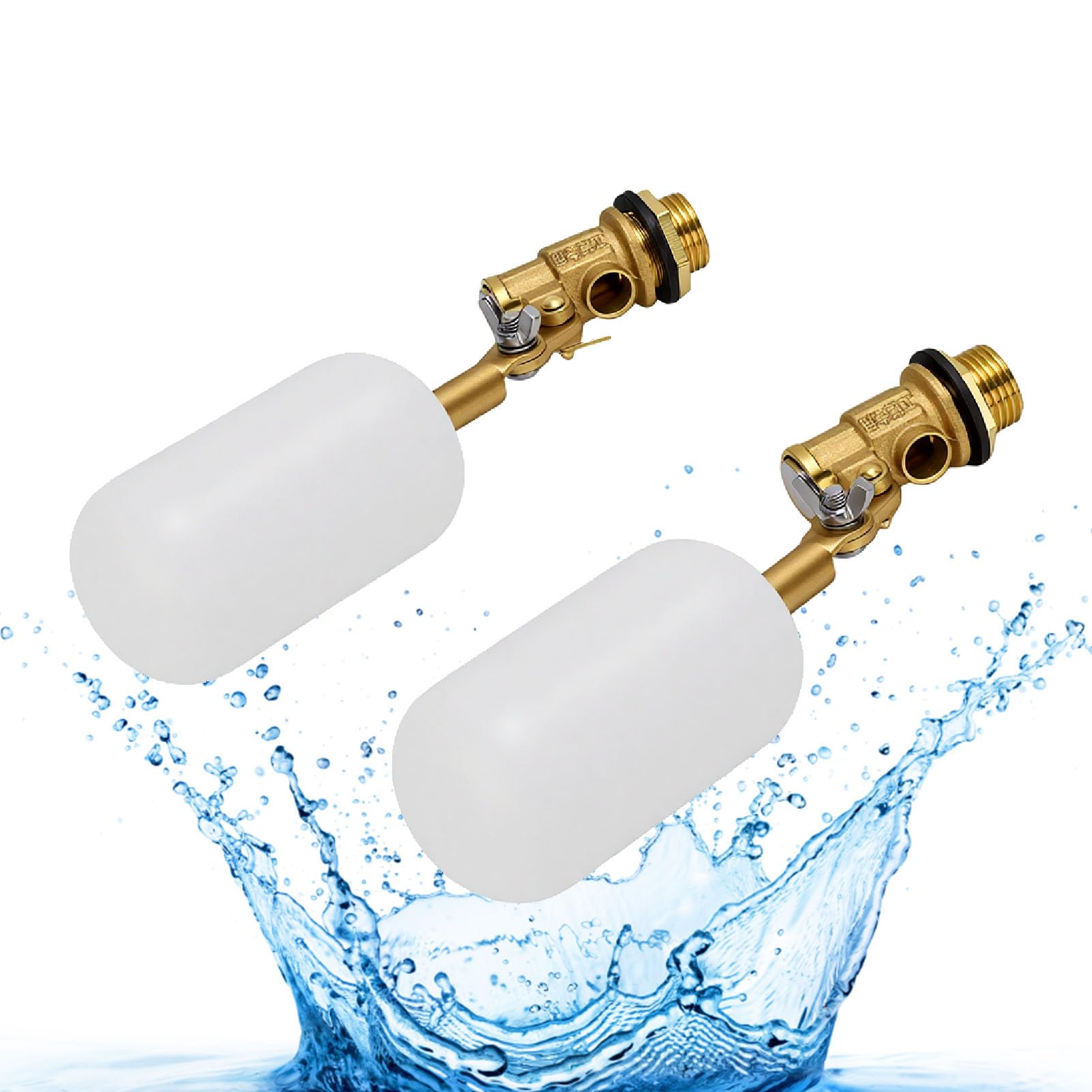 Valvola a Galleggiante di Ricambio in Ottone da 1/2 Pollice, Riempimento Automatico e Controllo del Livello Dell'acqua con Braccio Regolabile, Valvola a Sfera a Galleggiante