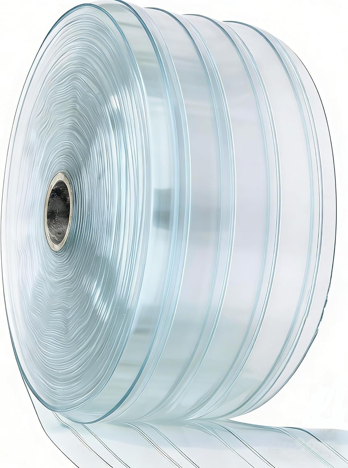 Ribbed PVC Strip Curtain Clear 7" Width x 600" Height Vinyl Door Strips for Warehouse, Freezer, and Garage, Anti-Scratch &amp; Temperature Resistant Plastic Strip Curtain for Door AP1474