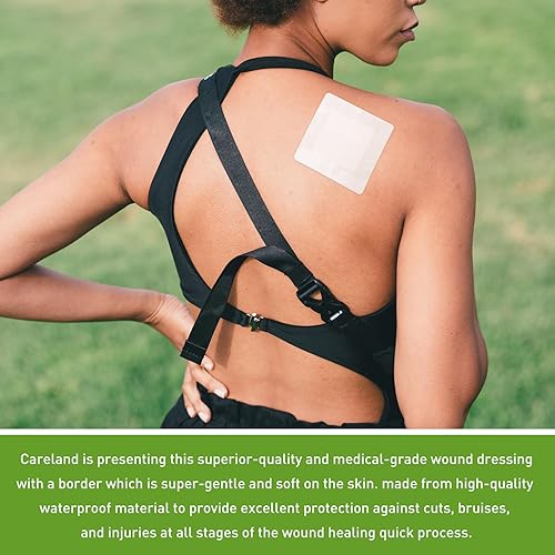 Miniatura 6 de Aderezo de isla de gasa con bordes impermeables, 4 x 10 pulgadas, caja de 30 almohadillas estériles para vendaje médico, vendaje de vendaje para