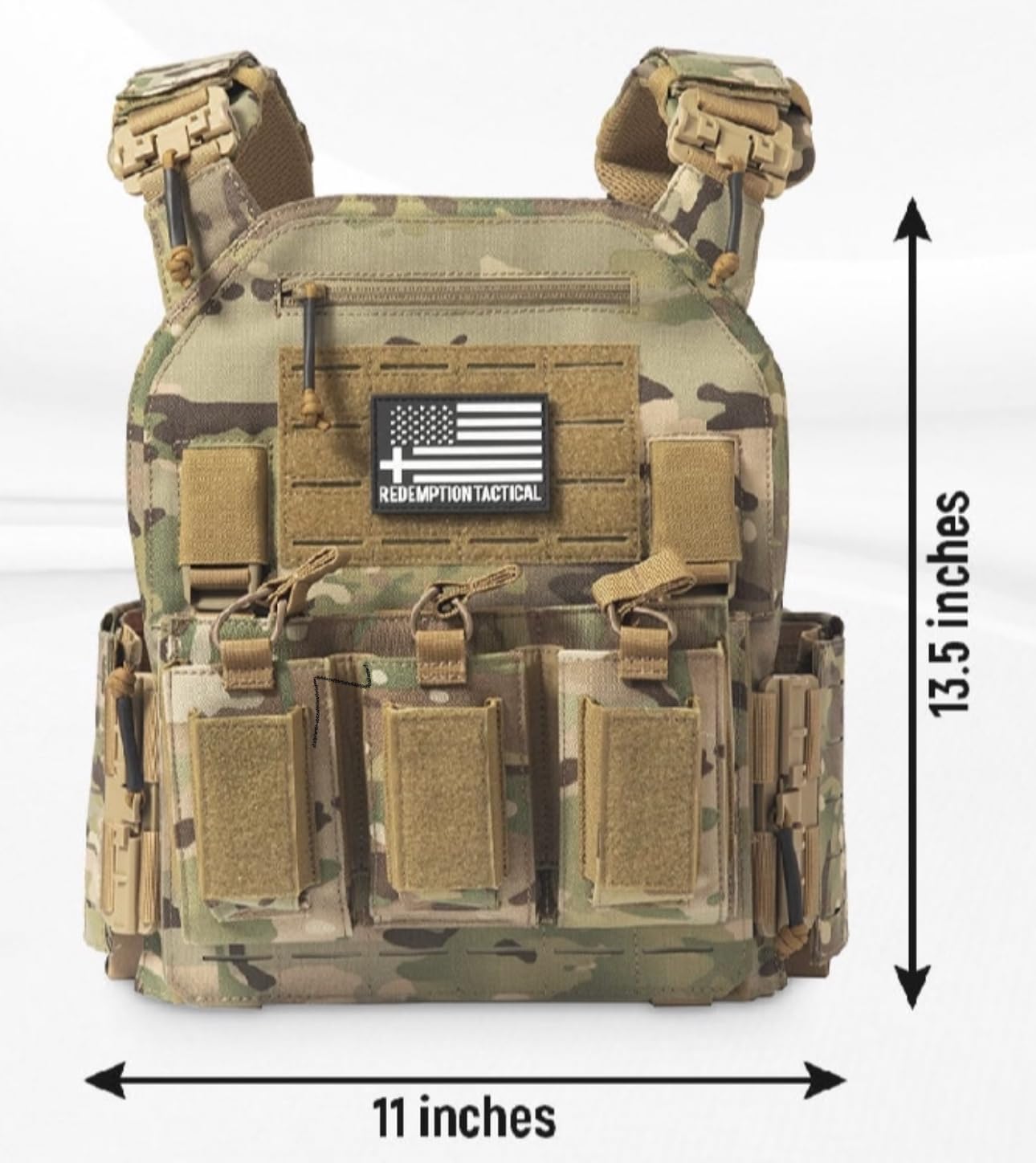 Redemption Crusader 2.0 Airsoft Vest With Molle Quick Release Buckles And Adjustable Size Sides | Made from 1000D Nylon - Image 3